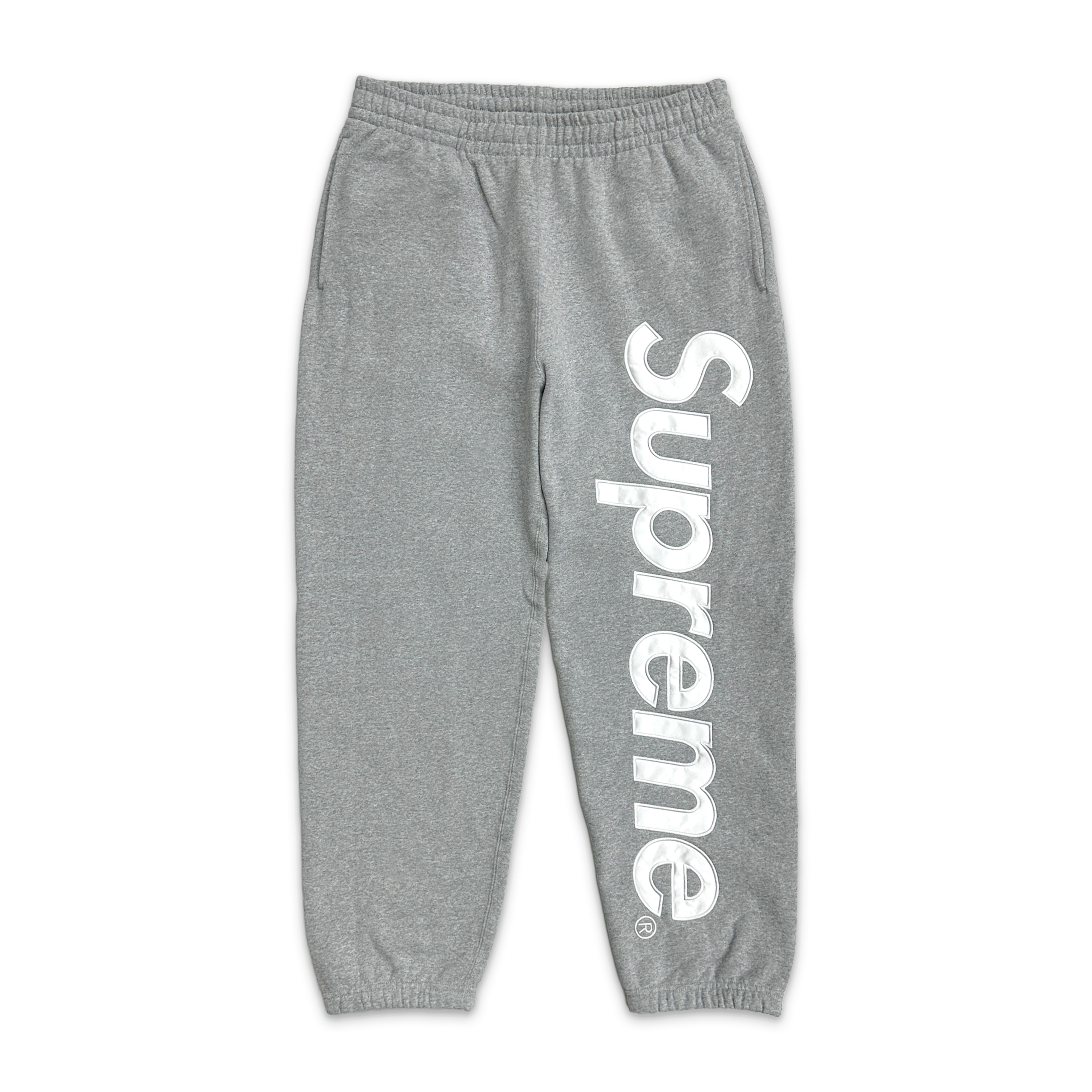 Supreme, Satin Appliqué Sweatpant SS26 “Heather Grey"
