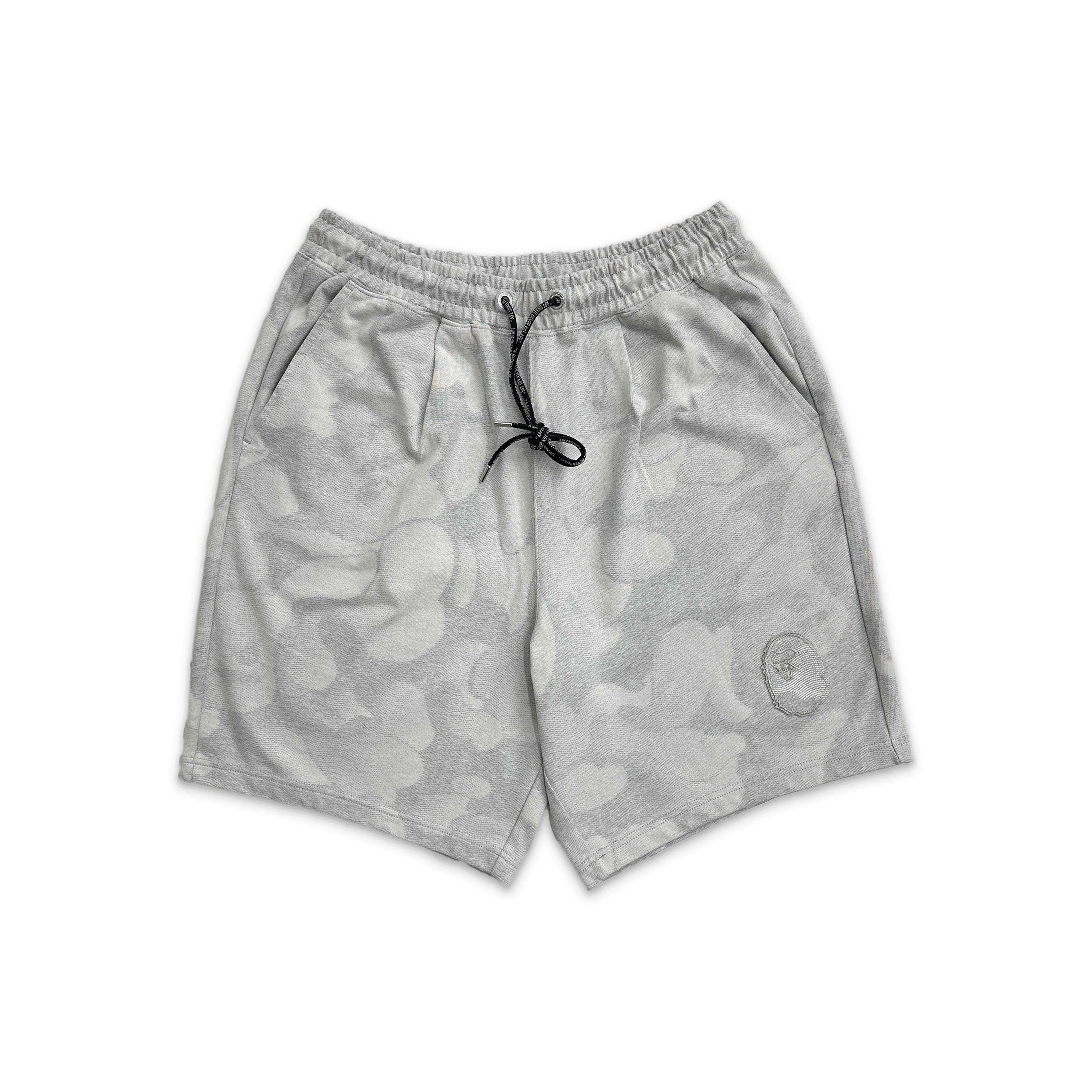A Bathing Ape (BAPE), Ink Camo Ape Head Patch Sweat Shorts "Grey"