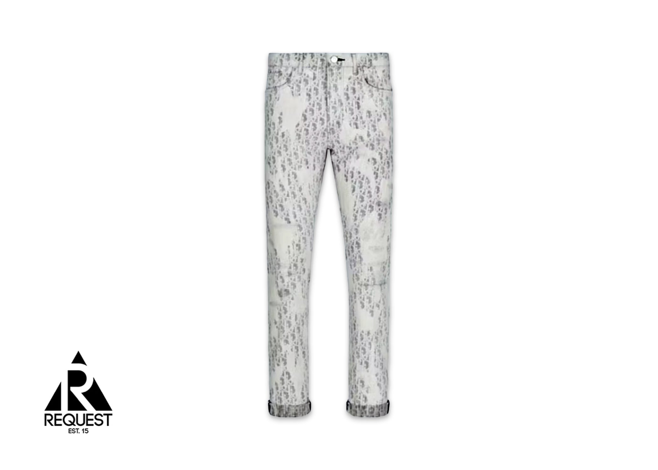 Dior Oblique Kasuri Monogram Jeans "Grey/White"