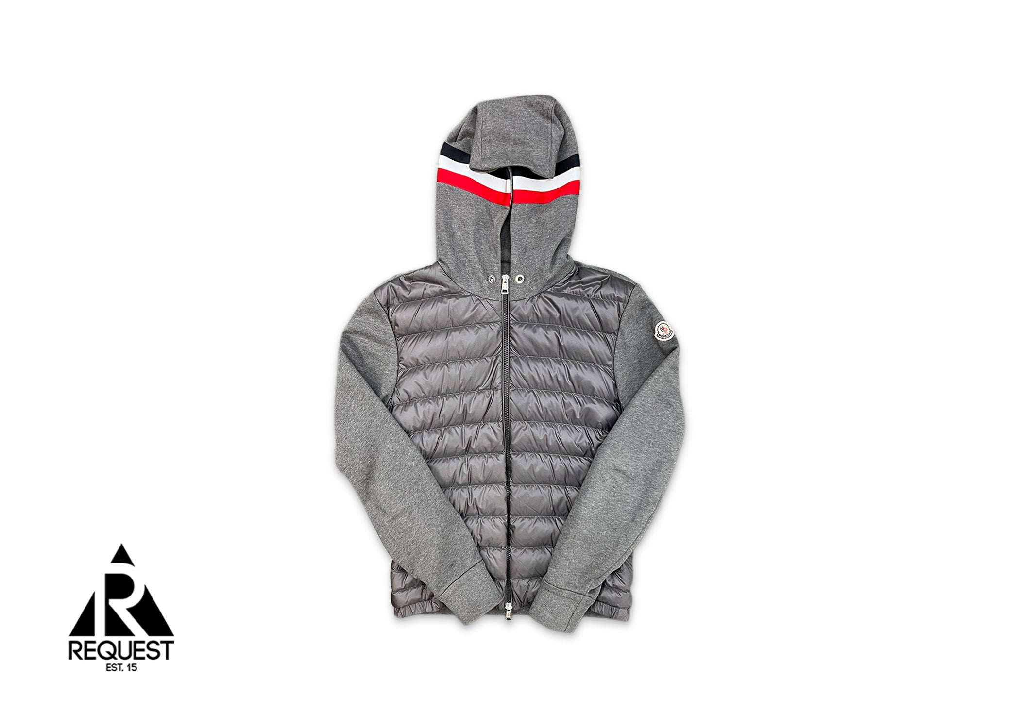 Moncler Padded Zip Up Hoodie "Grey"