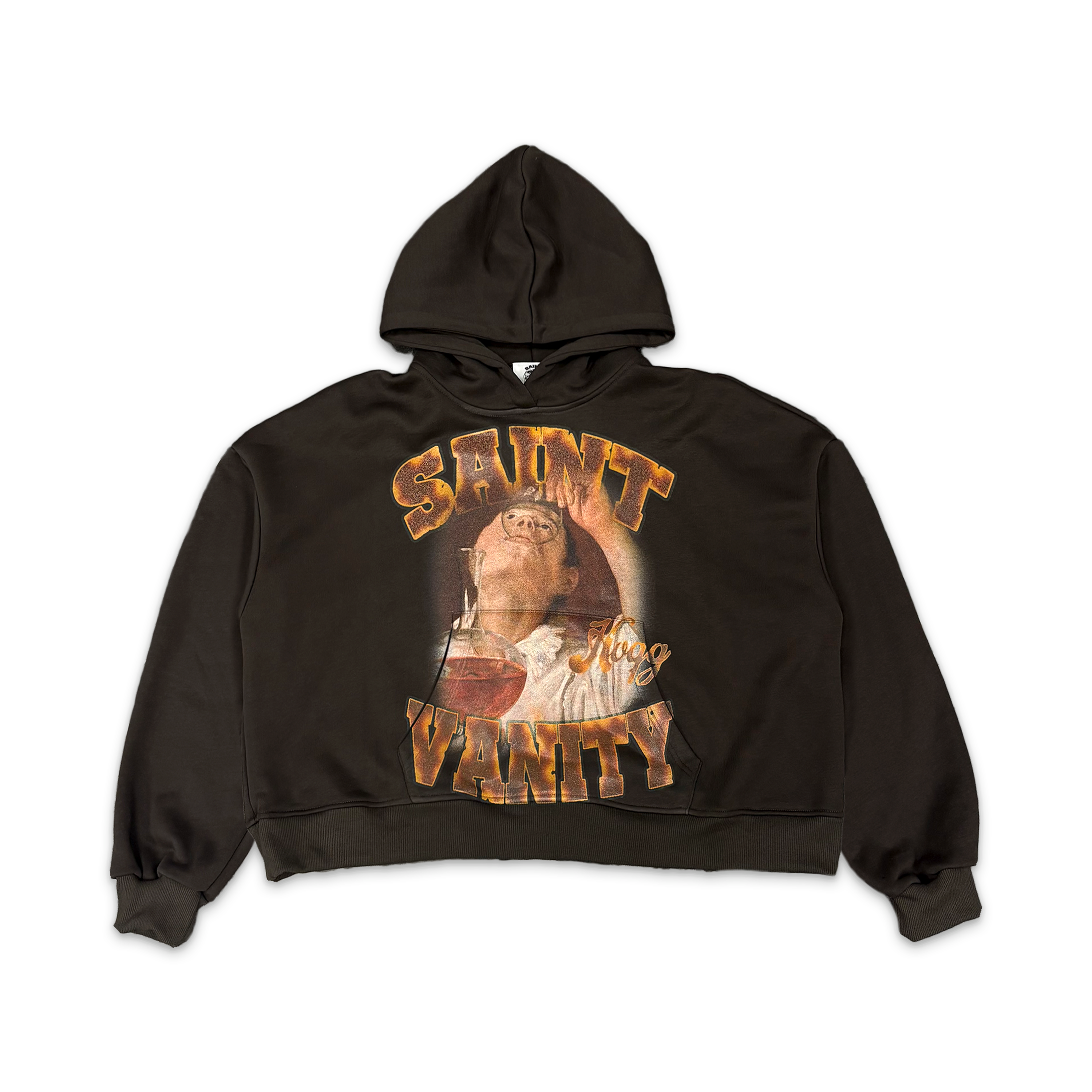 Printed Hoodie "Grey & Burgundy"