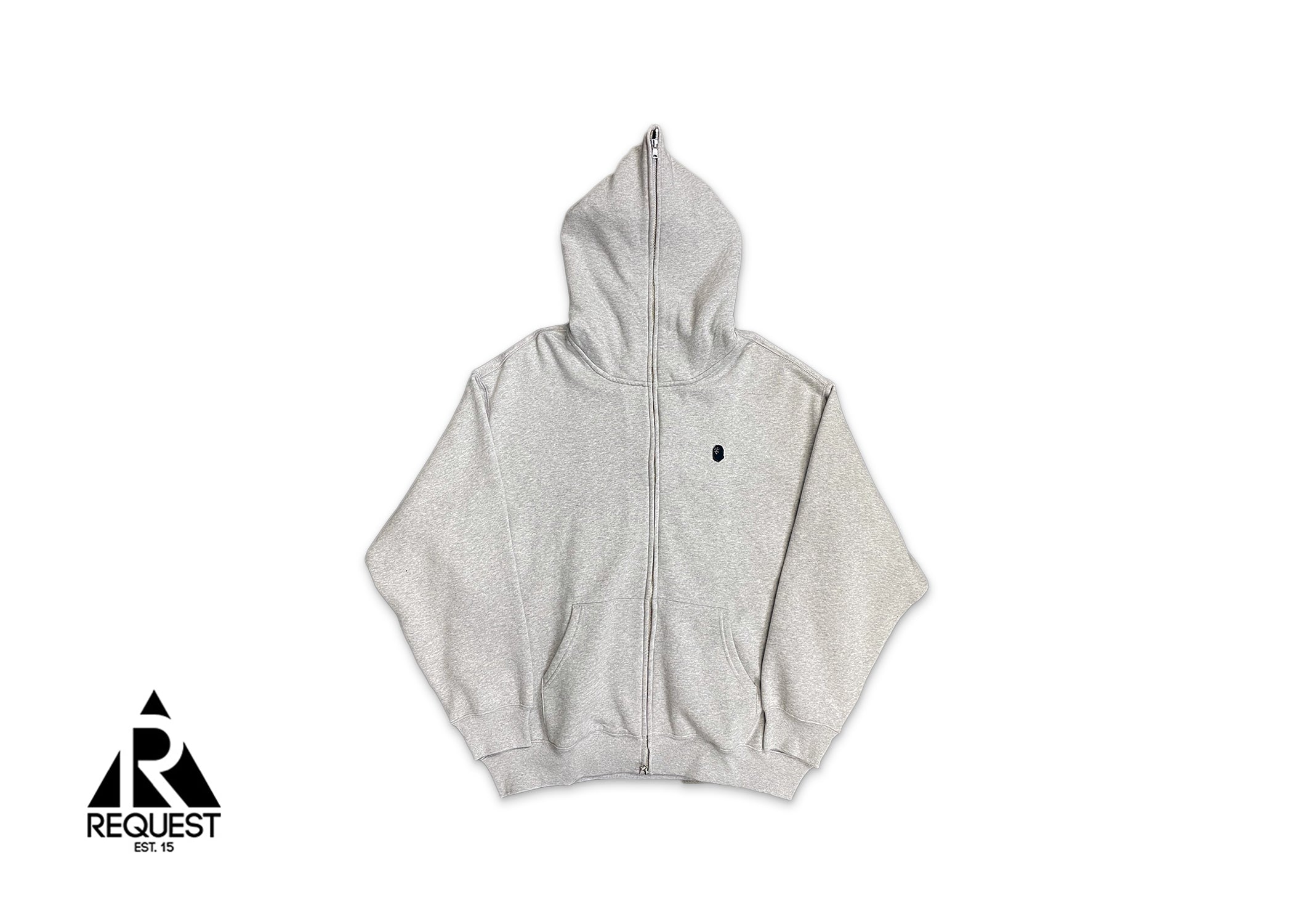 A Bathing Ape (BAPE), Bape Ape Head Metal One Point Full Zip Up Hoodie "Gray"