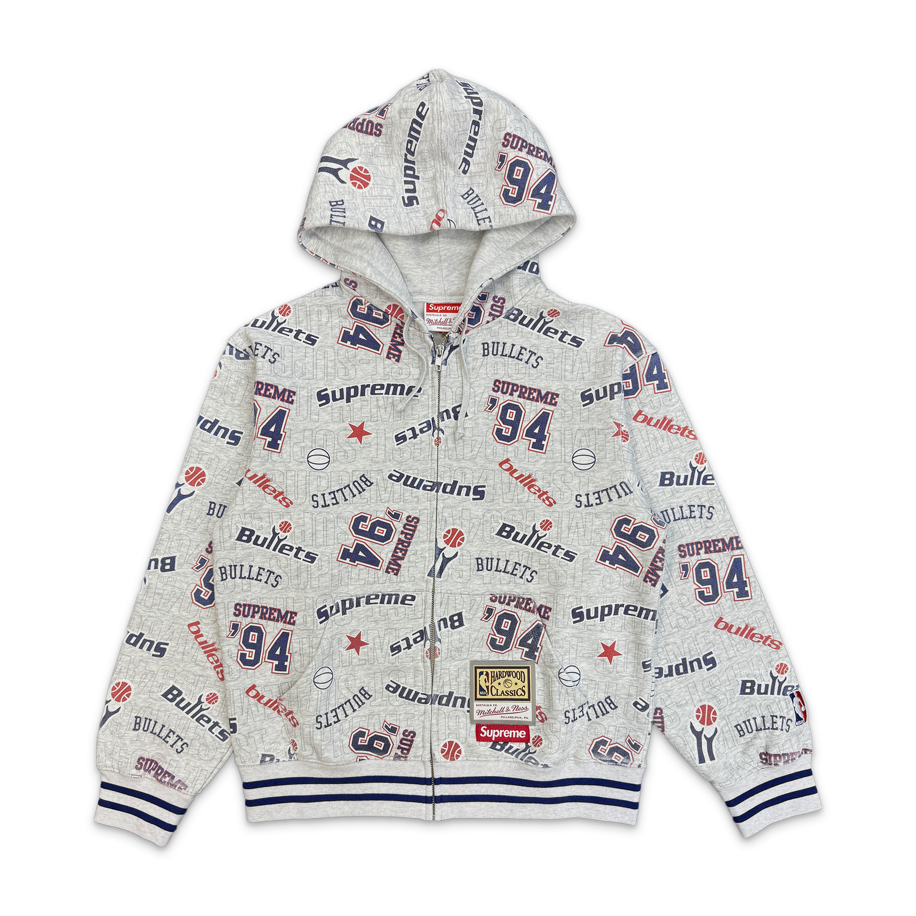 x Mitchell & Ness Teams Zip Up Bullets "White"