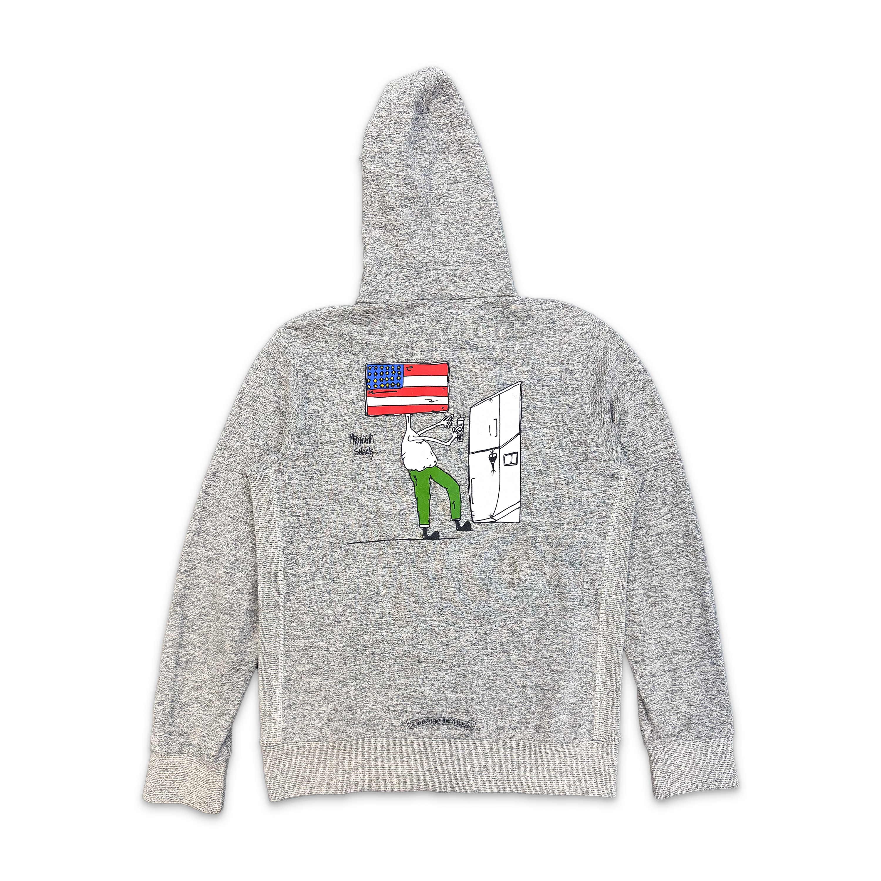 Chrome Hearts, Matty Boy Midnight Snack American Flag Zip Up Hoodie "Peppered Grey"