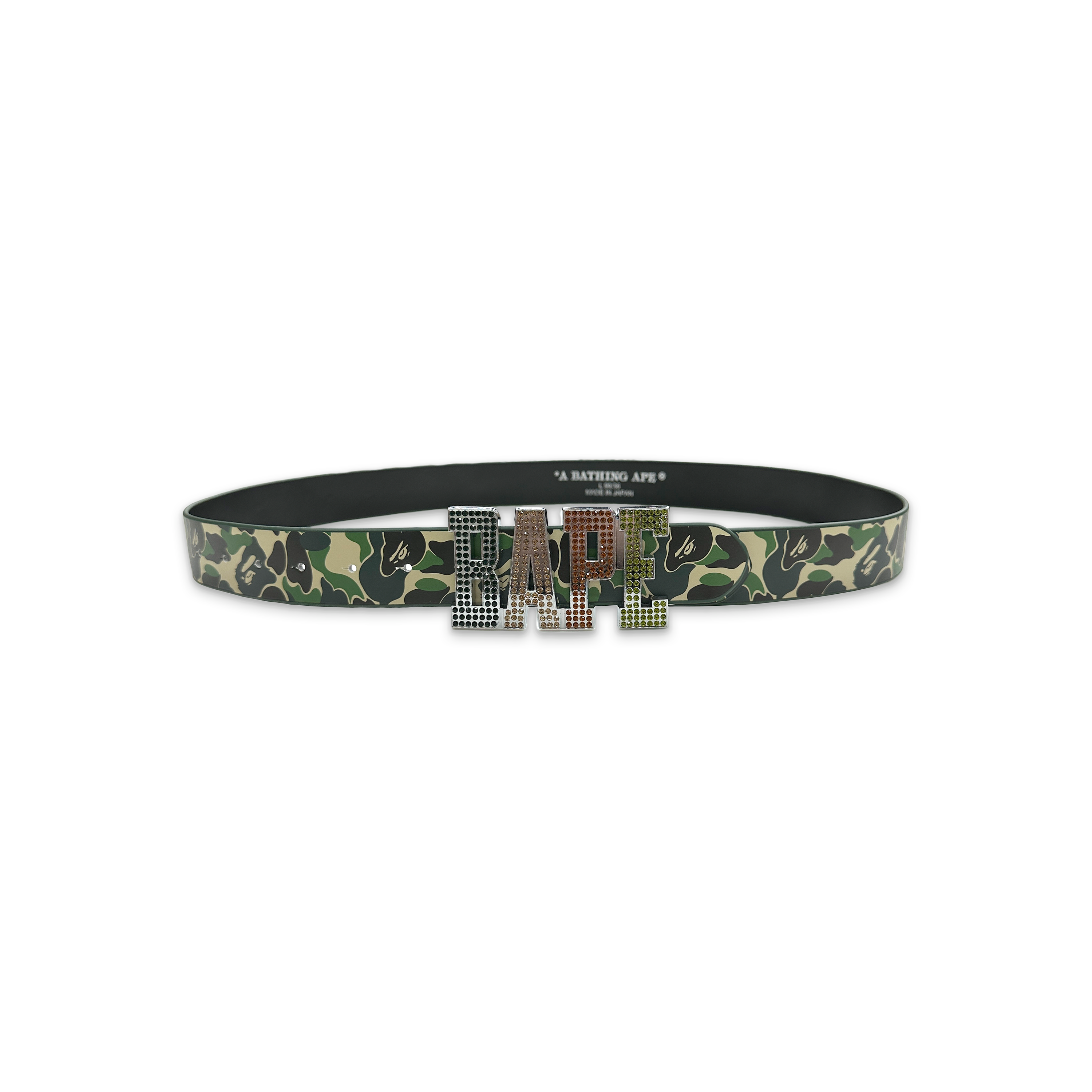 A Bathing Ape (BAPE), ABC Camo Leather Belt "Green"