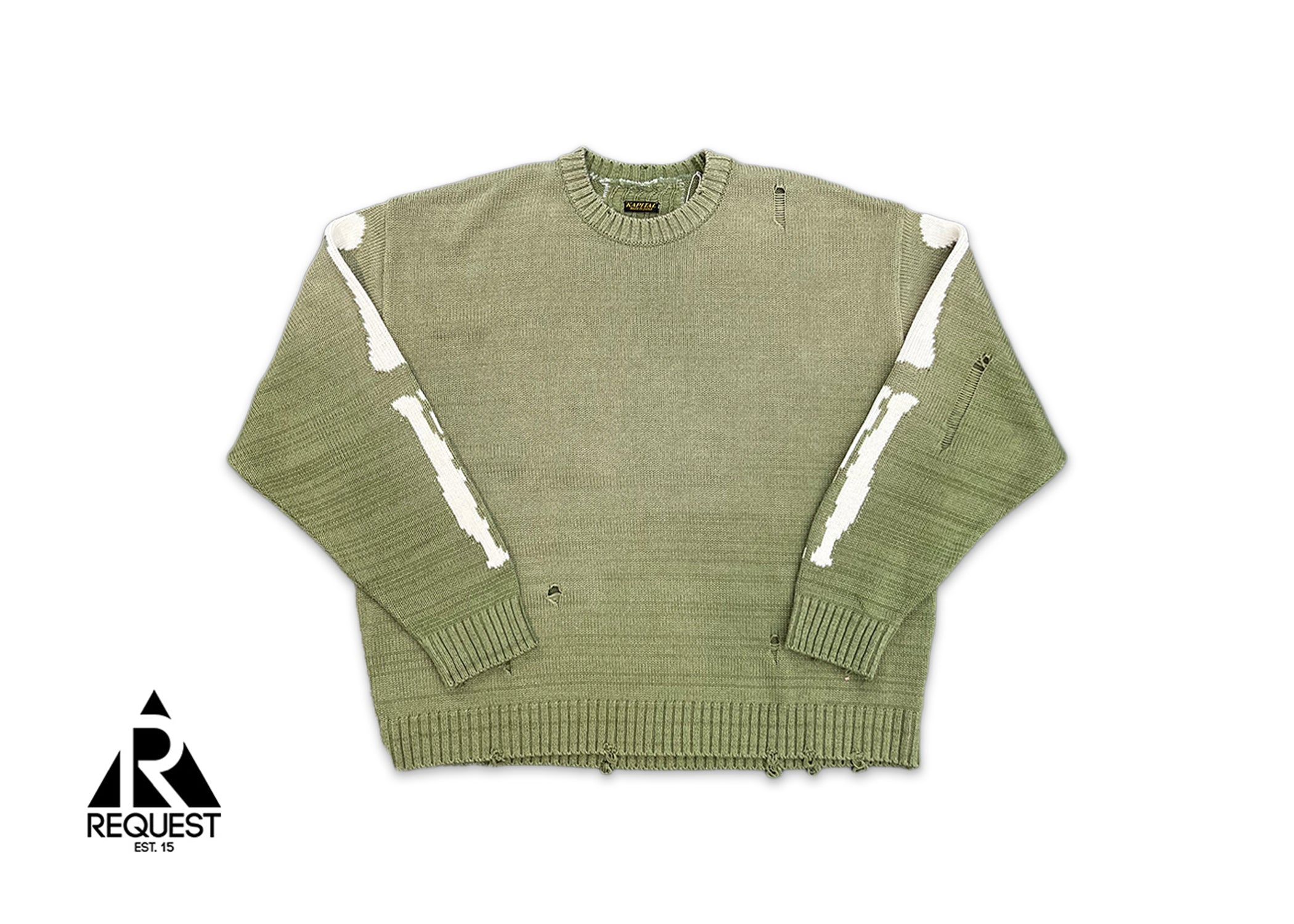 Kapital Skeleton Sweatshirt "Bone/Olive"