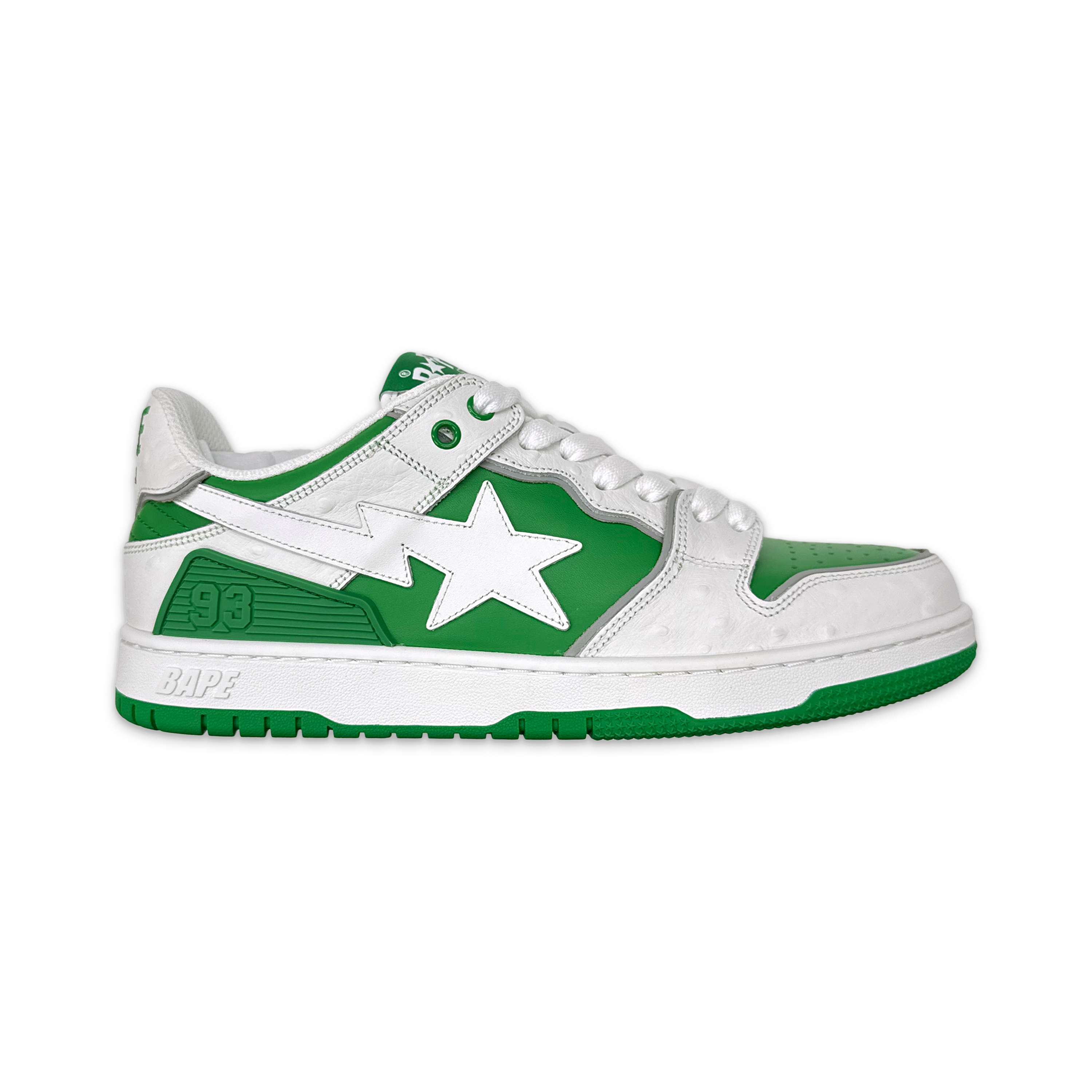 A Bathing Ape (BAPE), Sk8 Sta #1 Ostrich Pack "White Green"