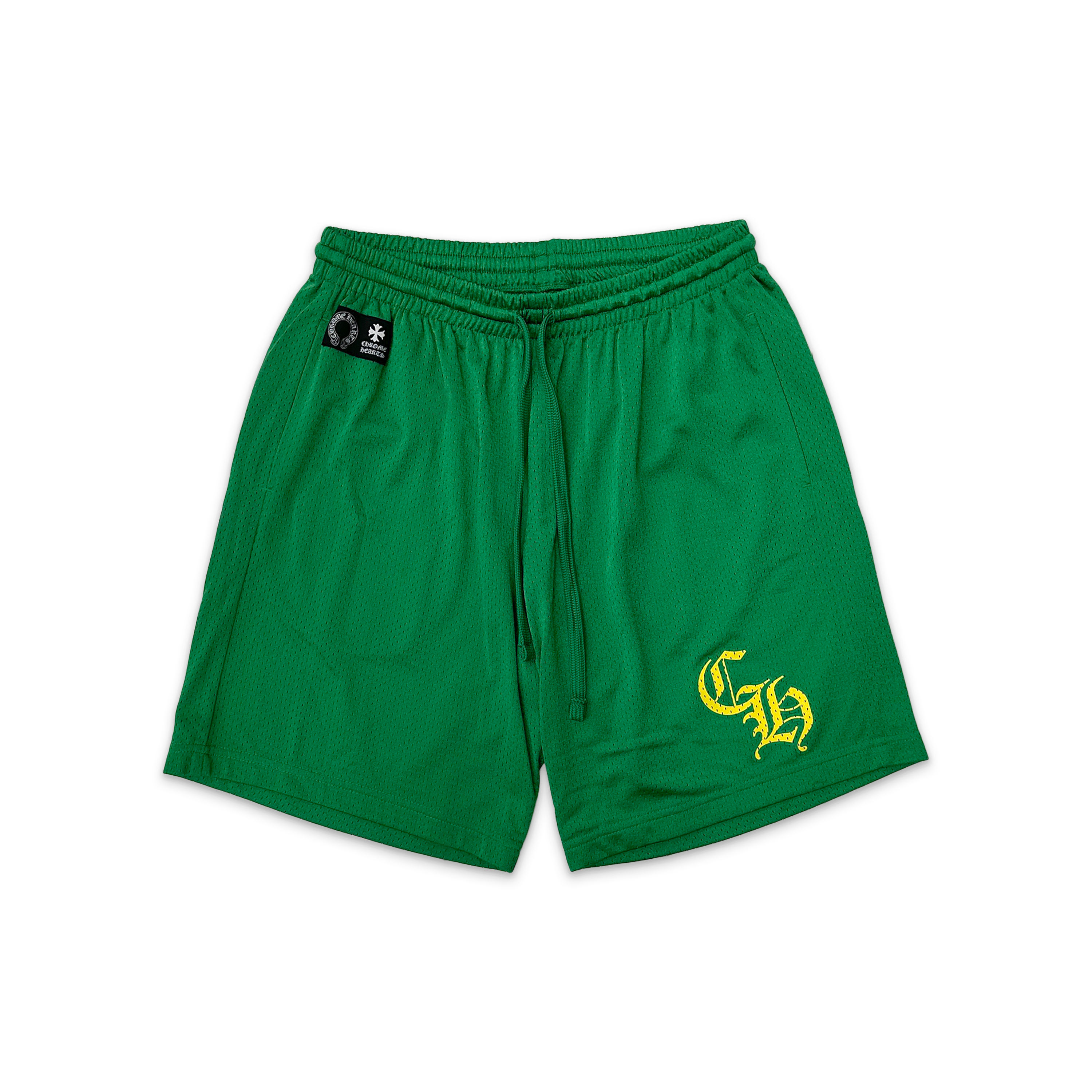 Chrome Hearts, Sports Mesh Varsity Shorts “Green/Yellow”