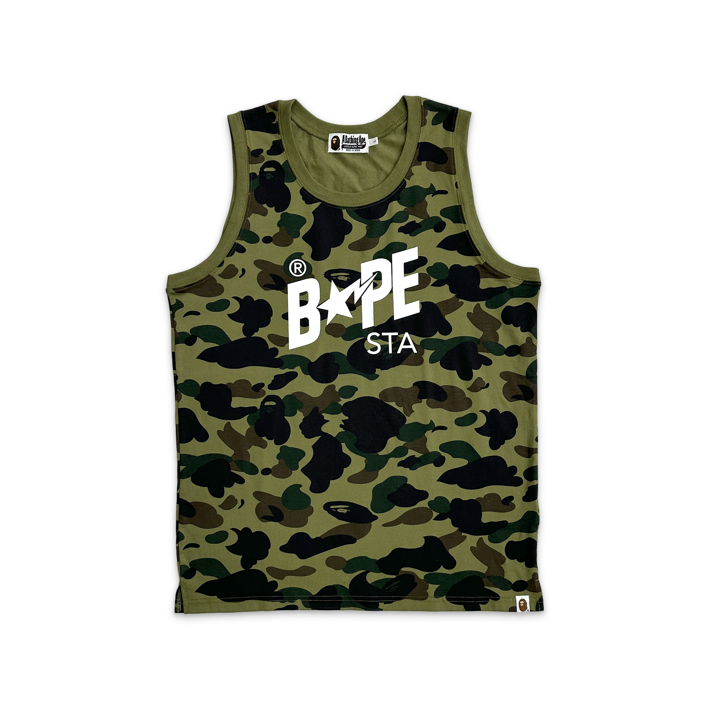 A Bathing Ape (BAPE), Green 1st Camo STA Logo Tank Top