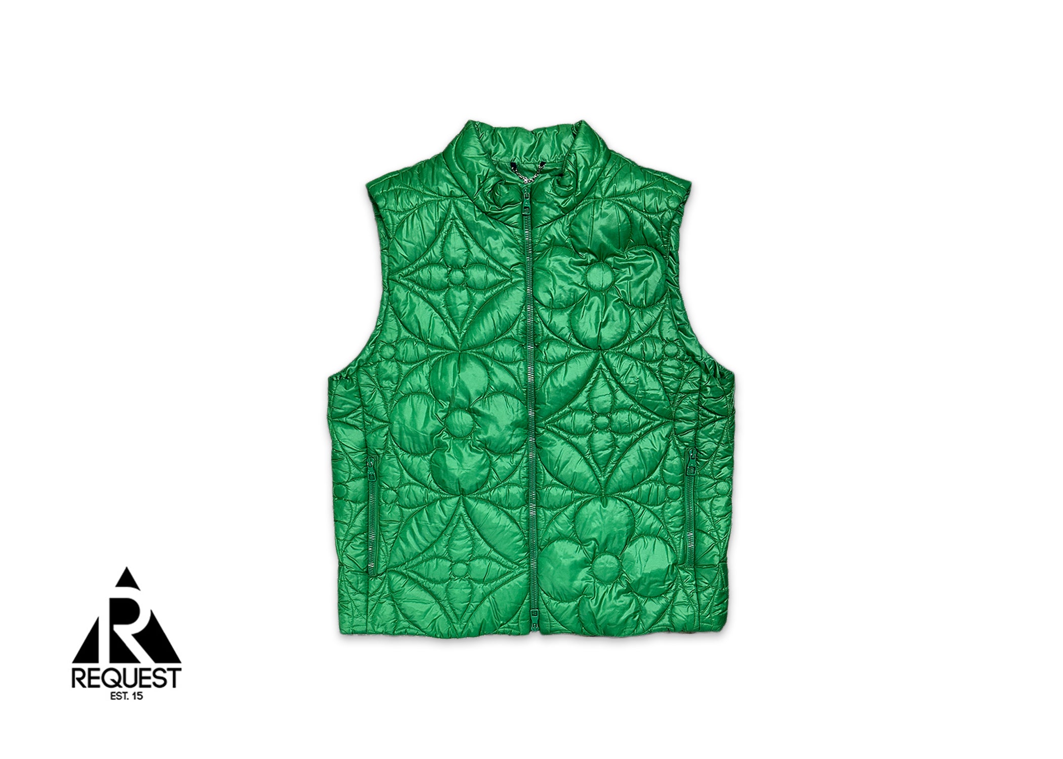 LVSE Padded Monogram Flower Gilet Vest "Green"