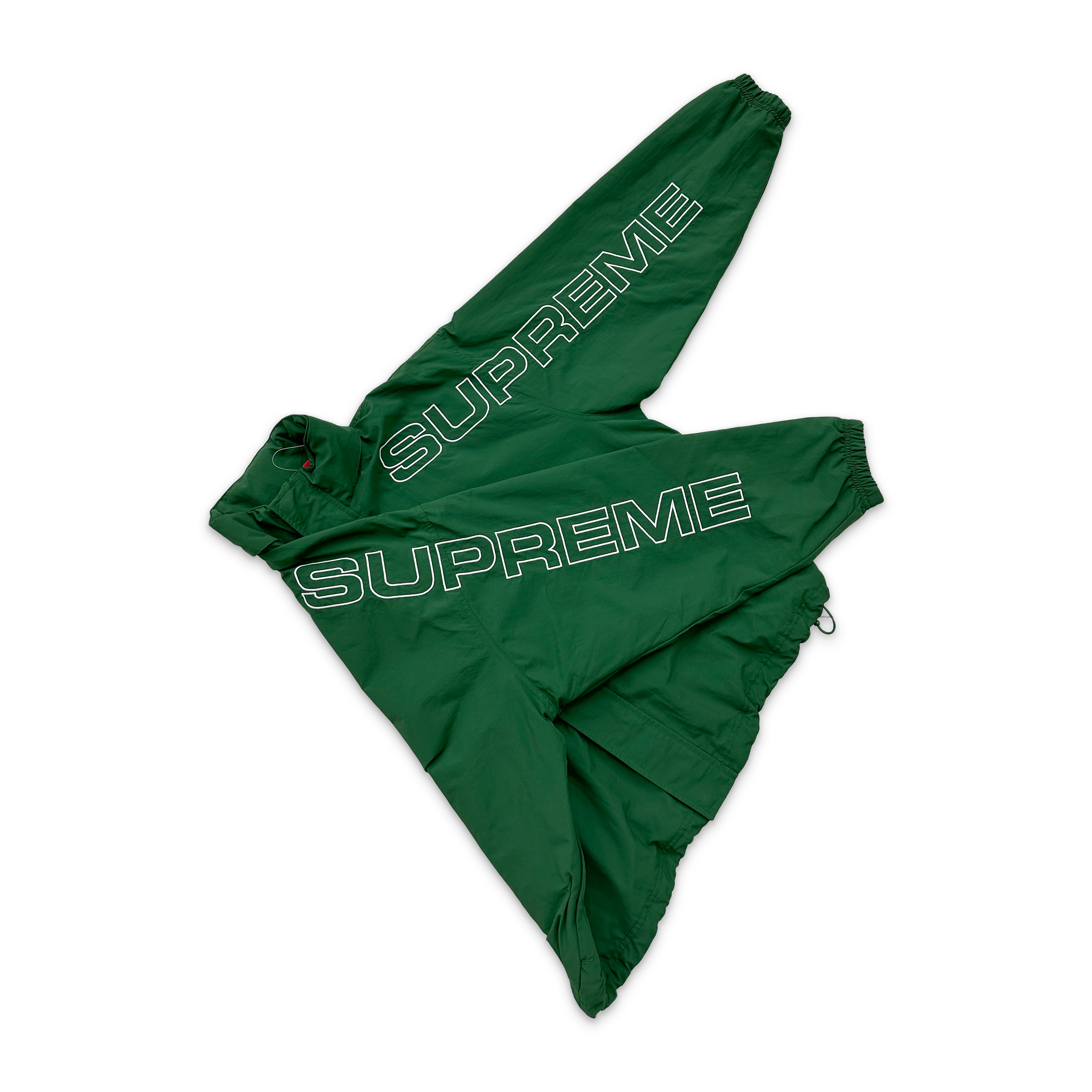 Supreme, Embroidered Logo Track Jacket "Green"