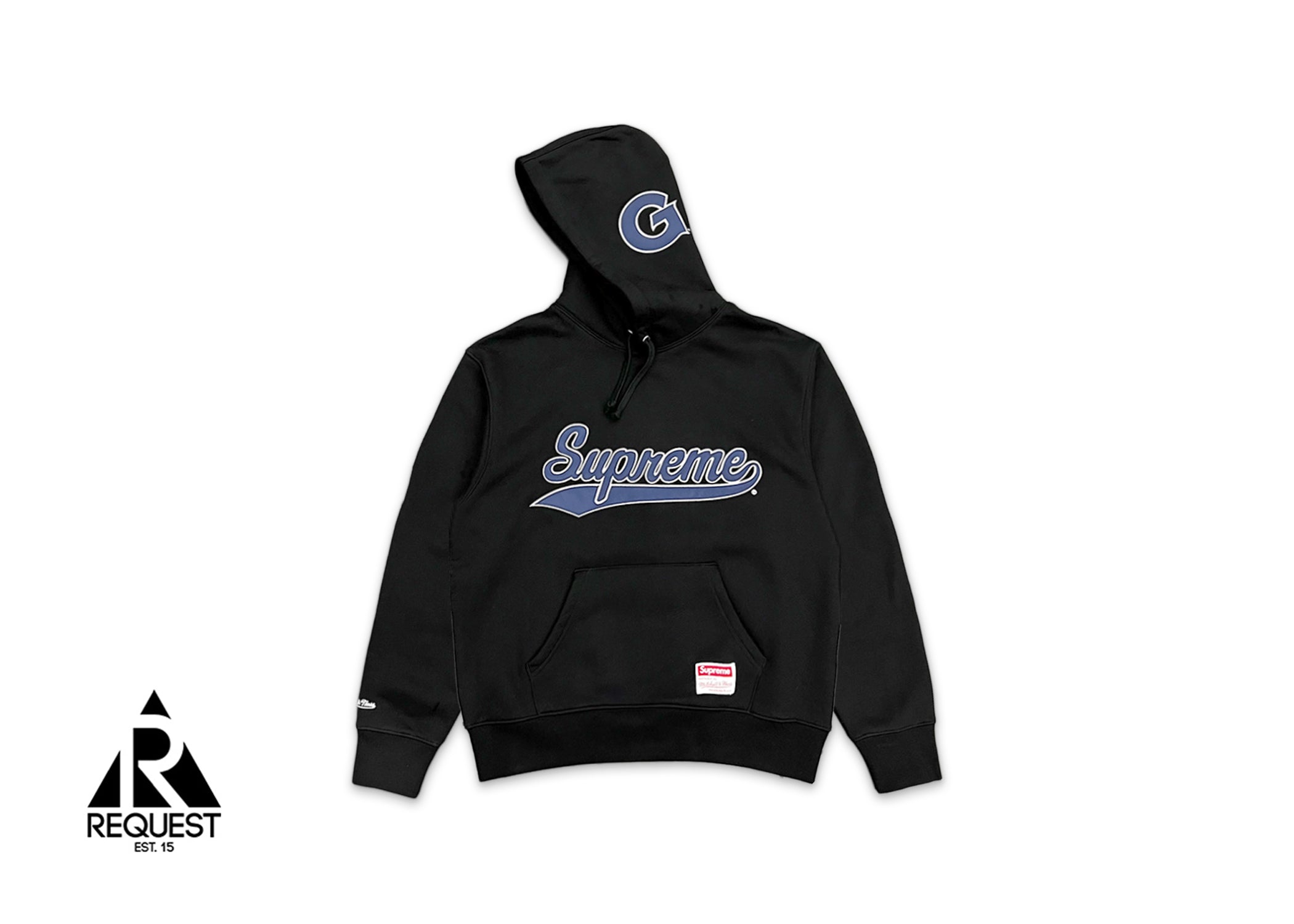Supreme, Mitchell & Ness NCAA Hooded Sweatshirt "Georgetown Black"