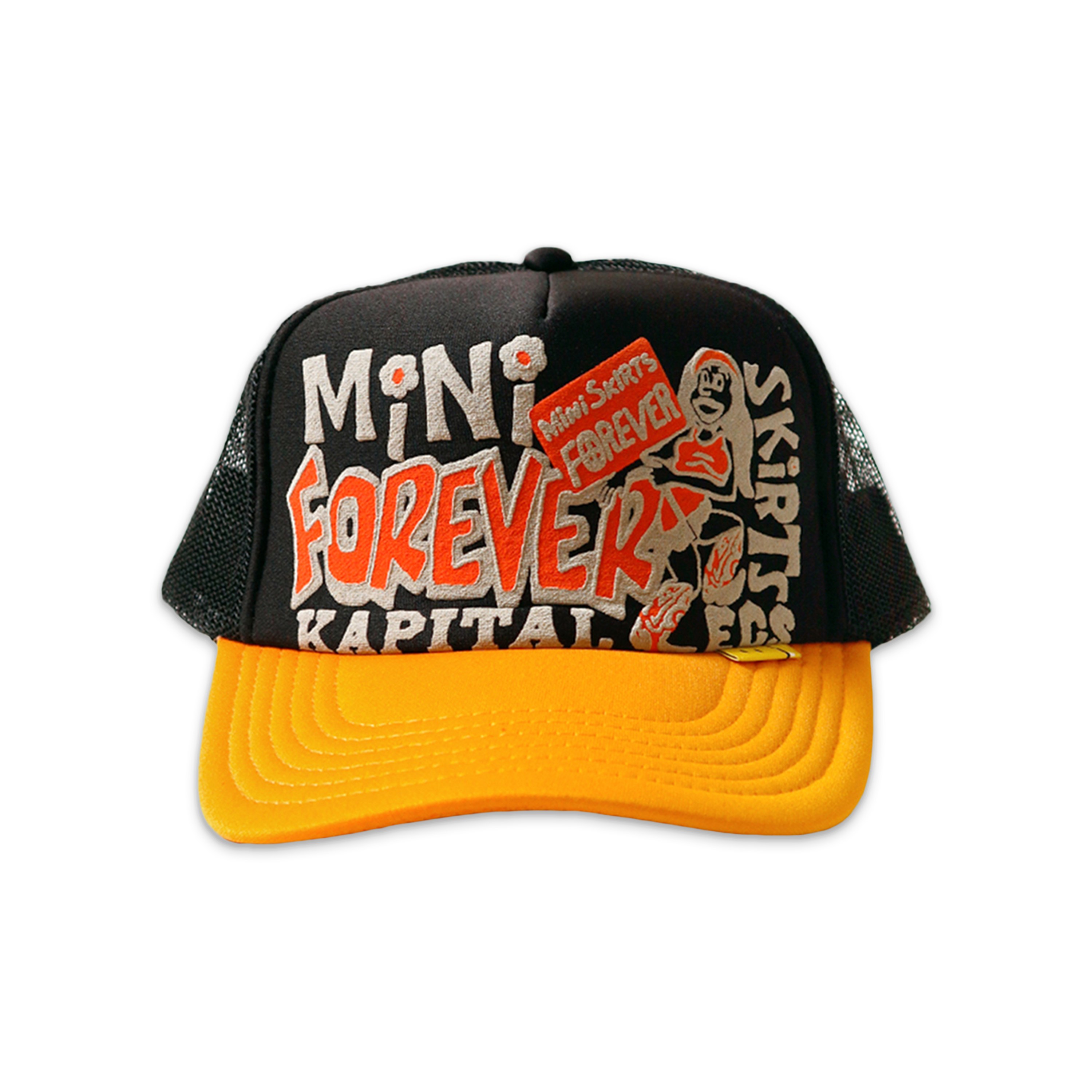 Kapital, Kountry Mini Skirt Forever Trucker "Black/Yellow"