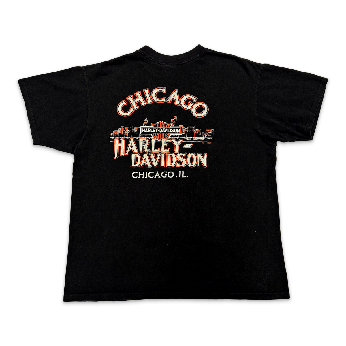 Harley Davidson Eagles Chicago Tee "Faded Black"