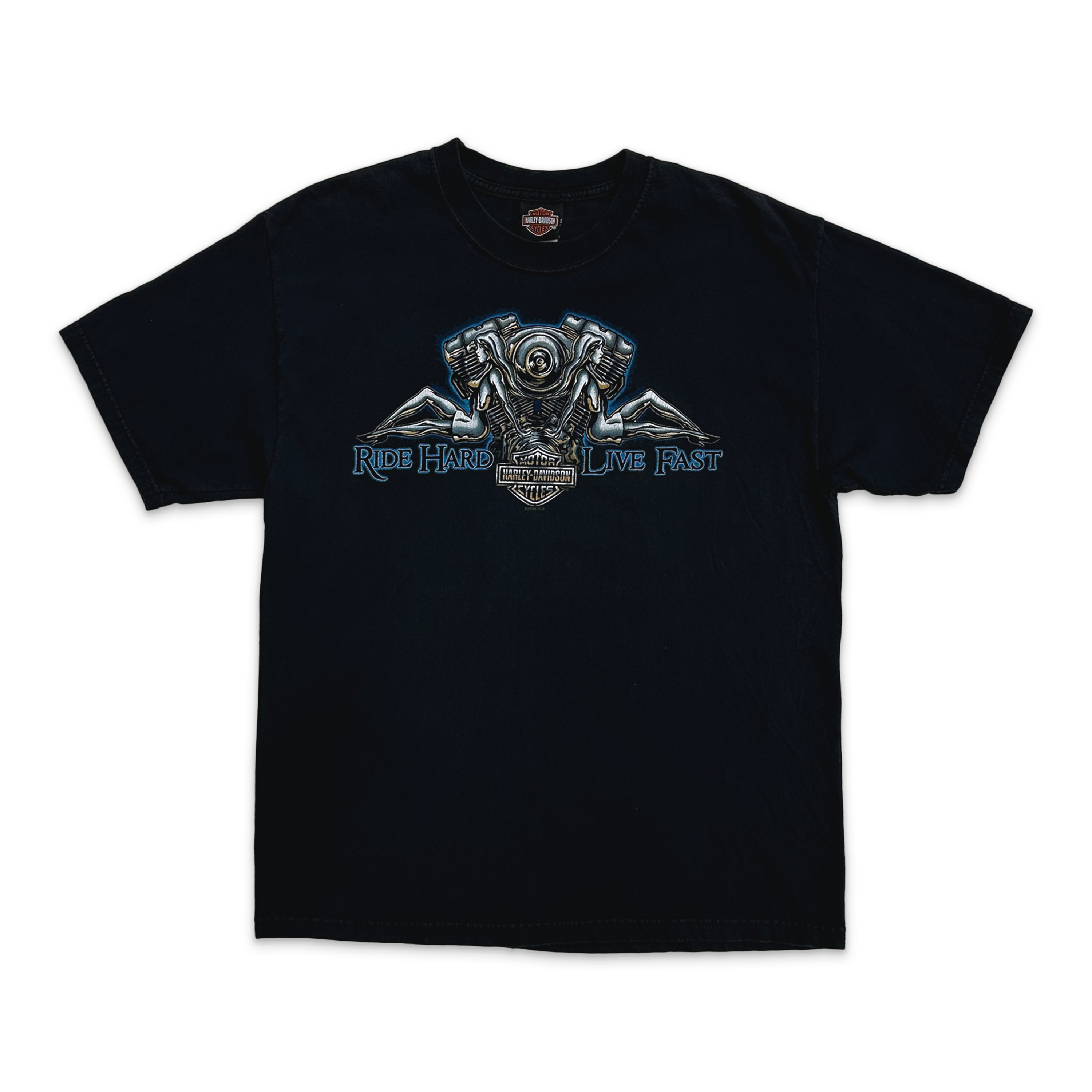 Harley Davidson Ride Hard Live Fast Tee "Faded Black"