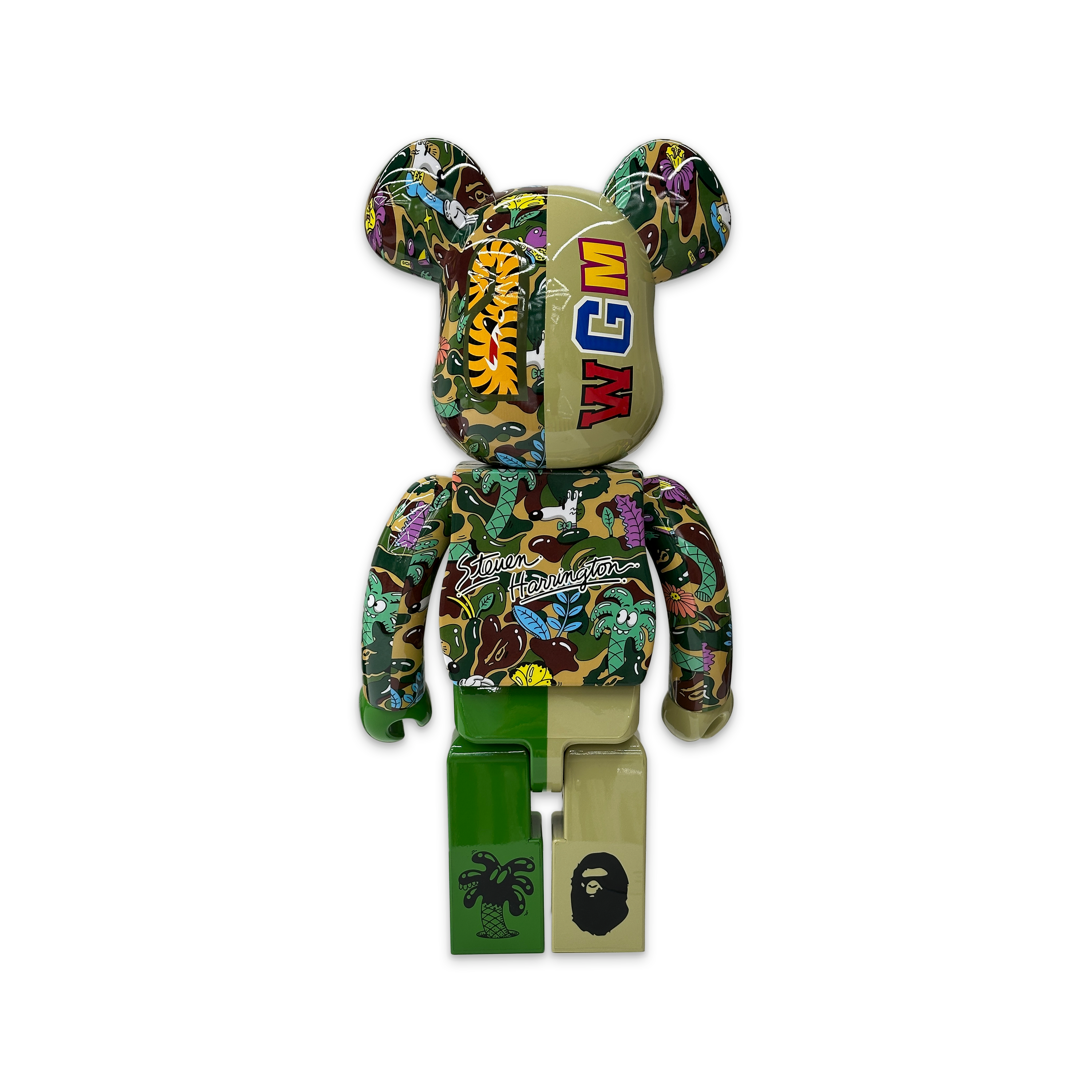 Medicom, Steven Harrington x Bape Shark Bearbrick 1000% "Green Camo"