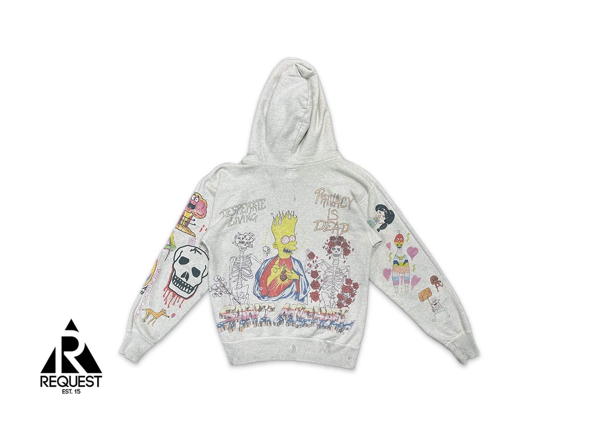 Saint Michael, Graffiti Hoodie “Vintage White”