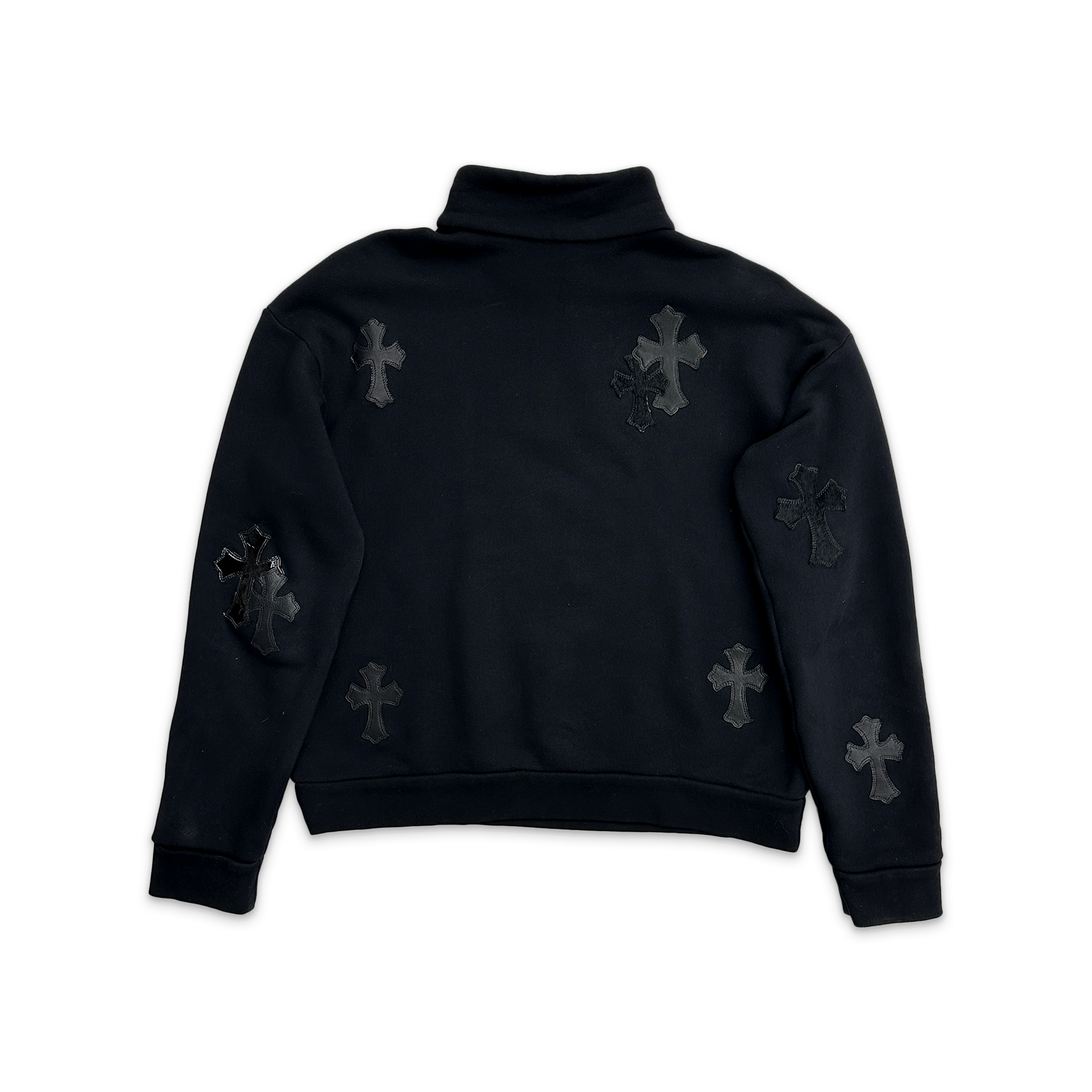 Cross Patch Quarter Zip Sweatshirt "Black"