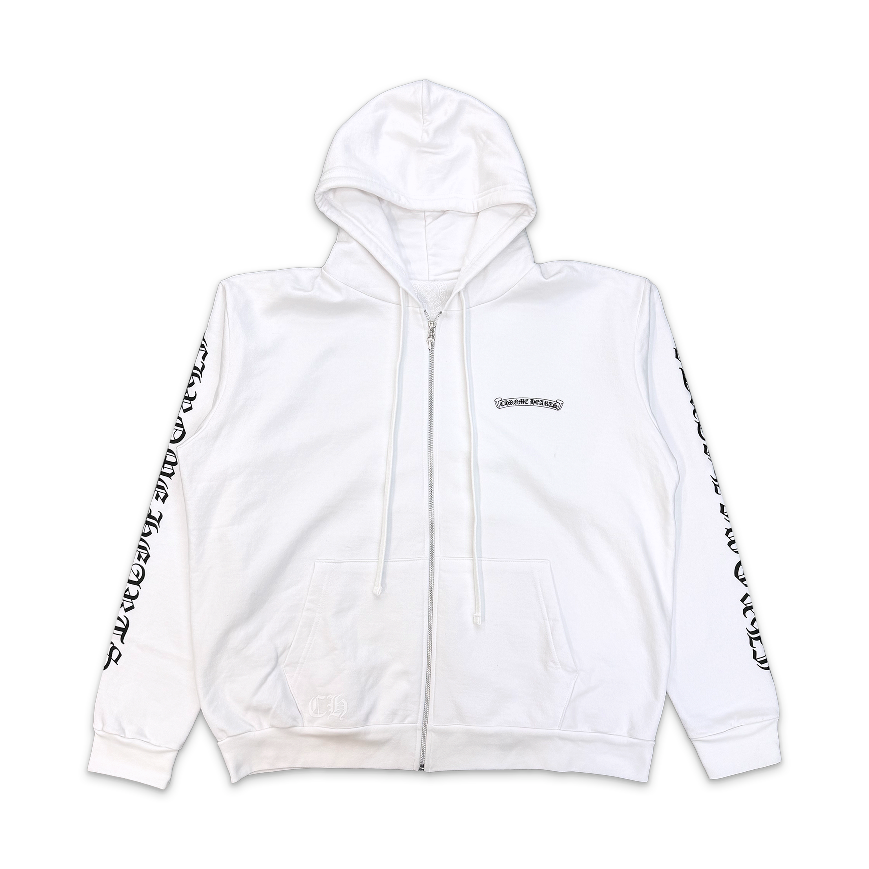 Scroll Zip-Up Hoodie "White"