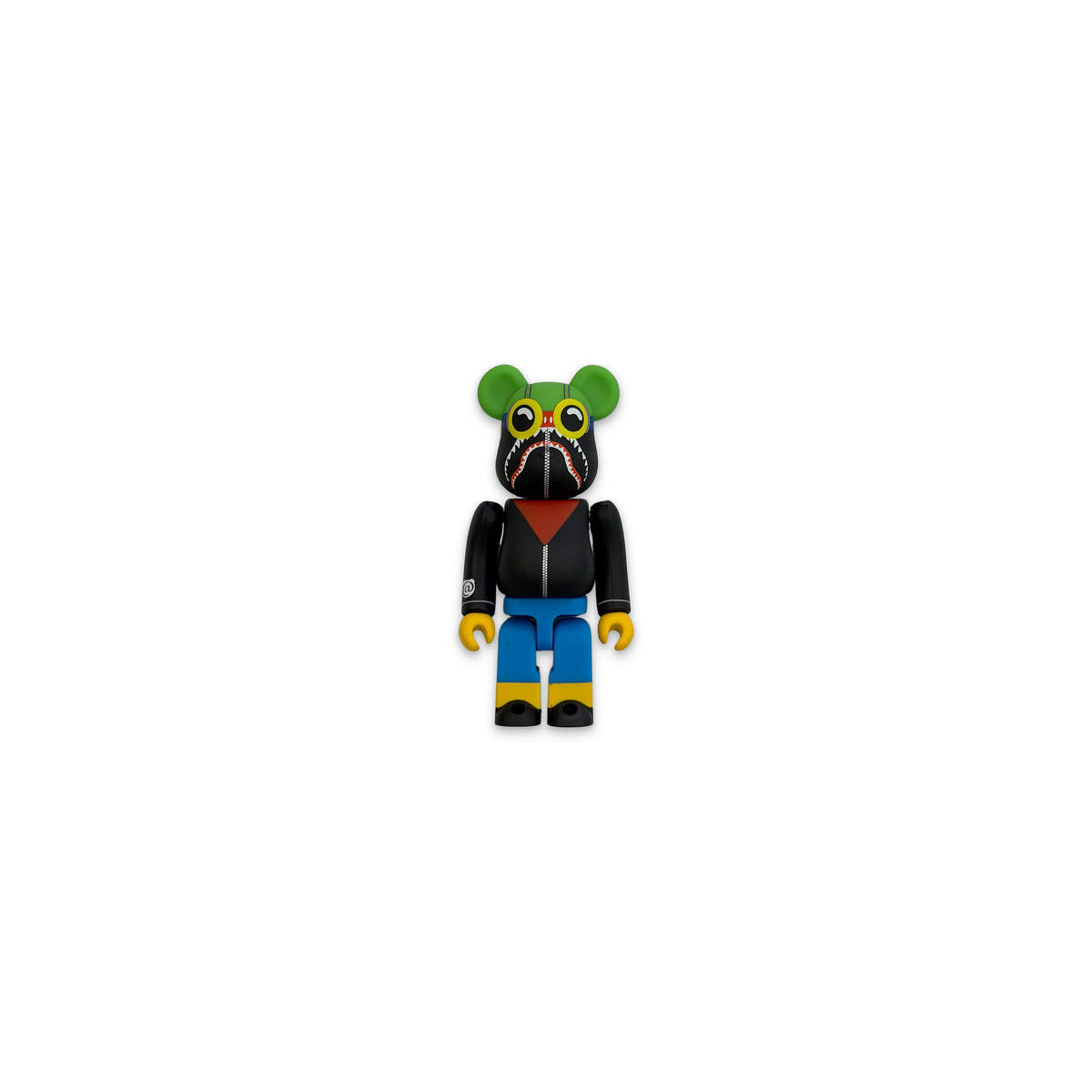 Bape x Hebru Brantley Flyboy Shark 100% Bearbrick "Black Multicolor"