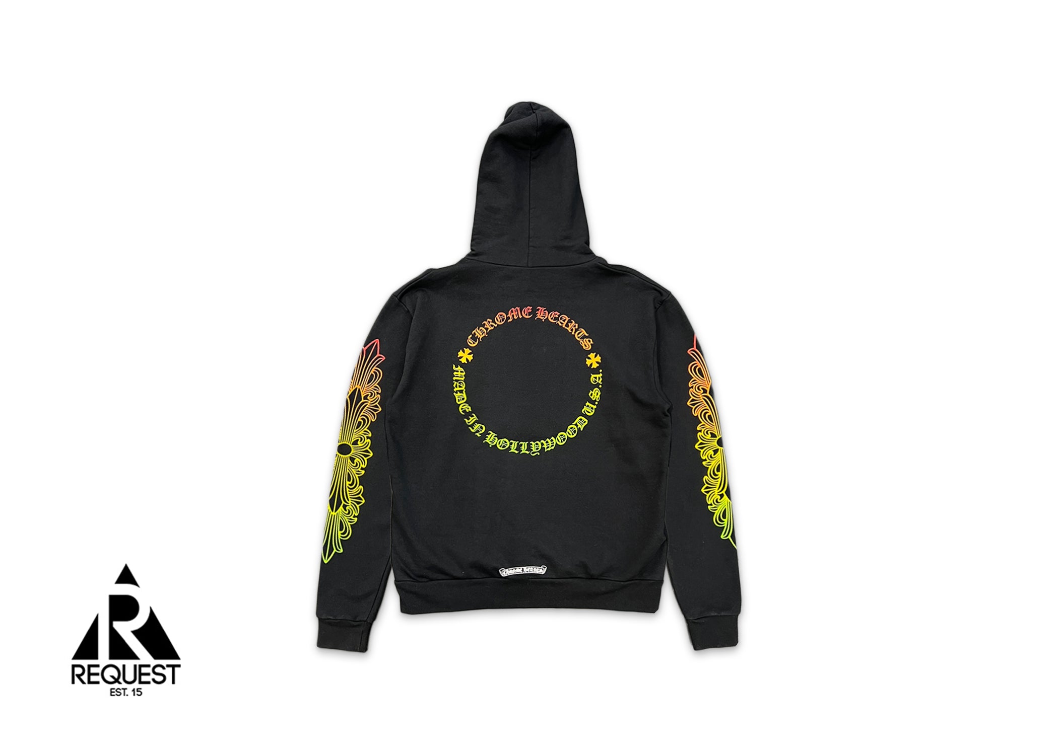 Chrome Hearts, Floral Sleeve Gradient Made In Hollywood Hoodie "Black/Gradient"