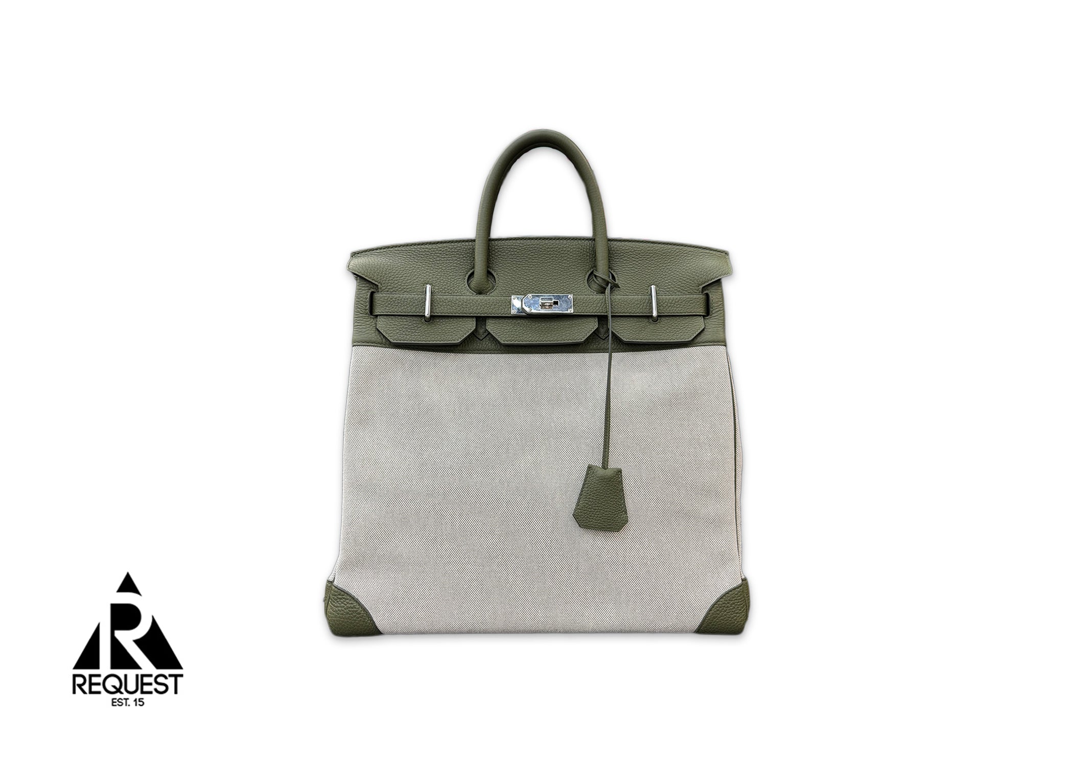 Hermes, Birkin HAC 40 Ecru Toile Vert Veronese