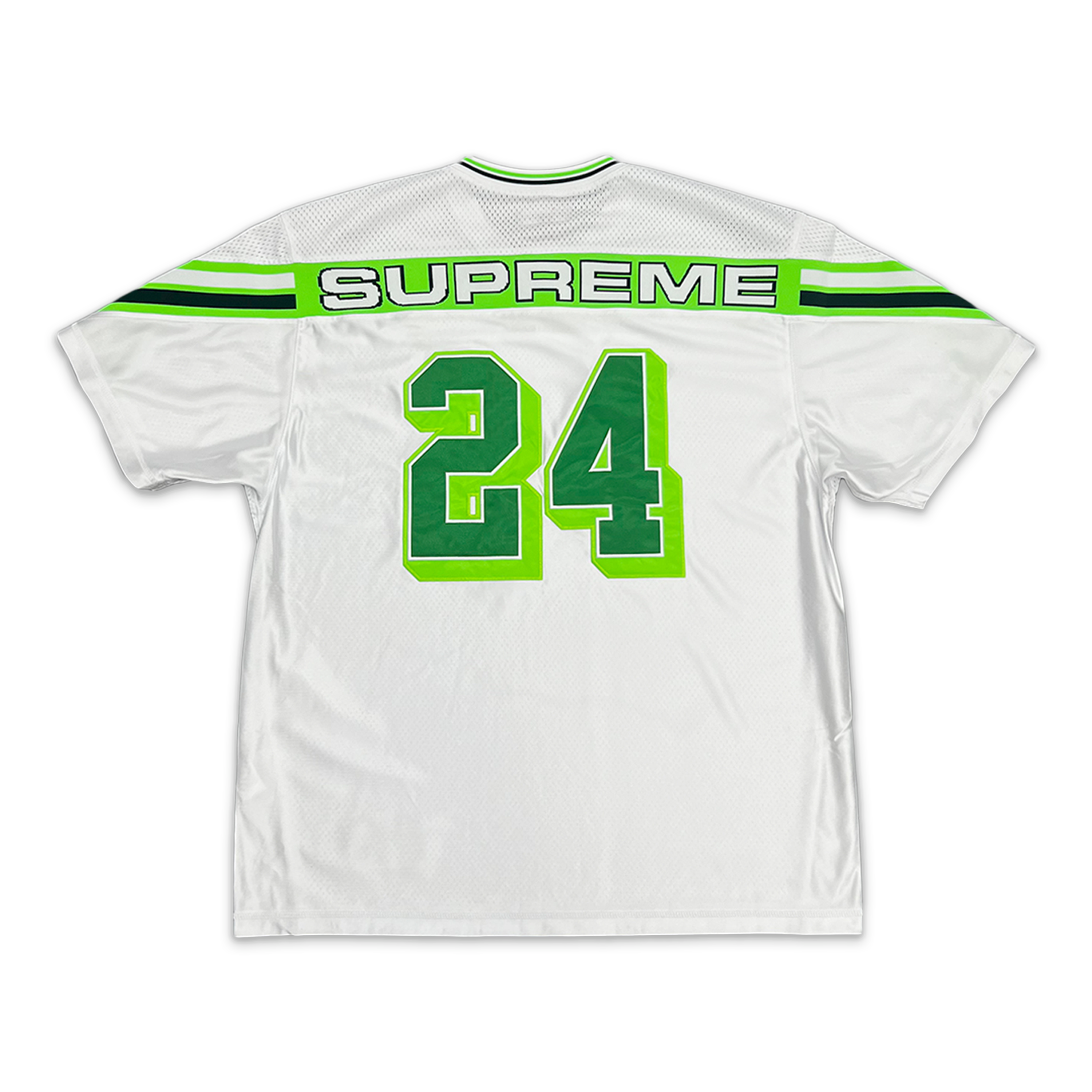 Supreme, Jacquard Rib Logo Football Jersey "White"