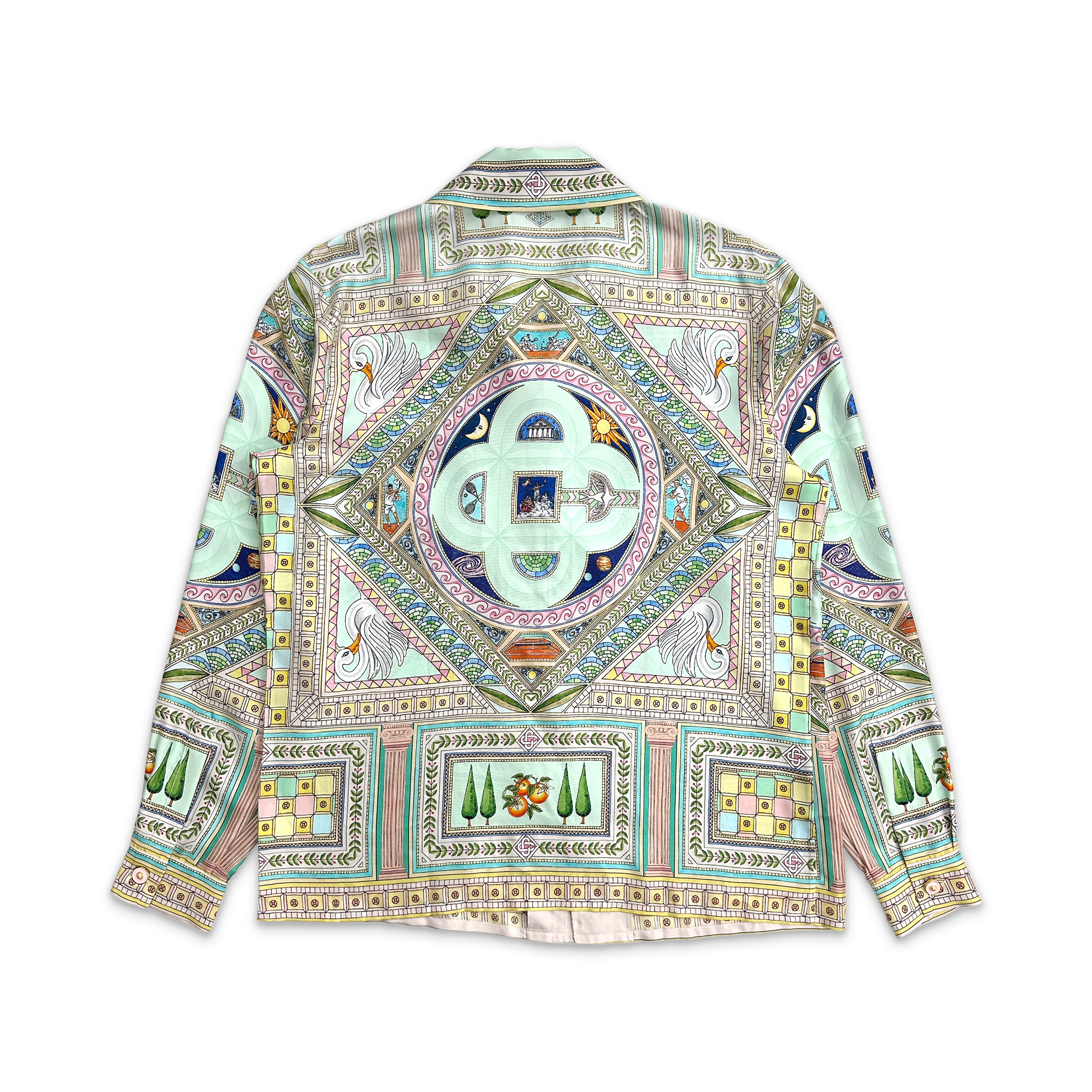 Casablanca, Silk Twill Cuban Collar L/S Button Up Shirt "Le Labyrinthe"