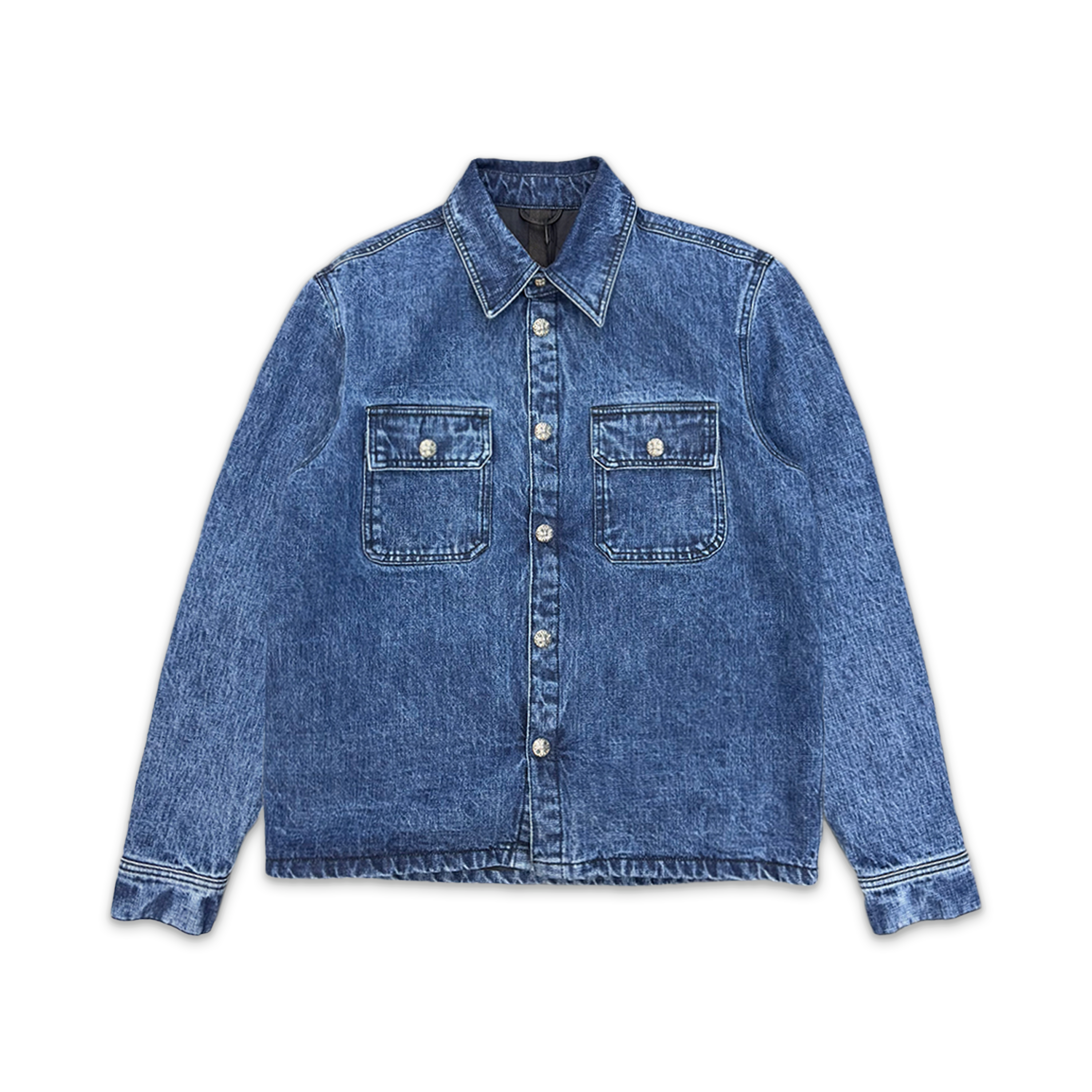 Work Dog Padded Denim Button Up Jacket "Indigo Blue"