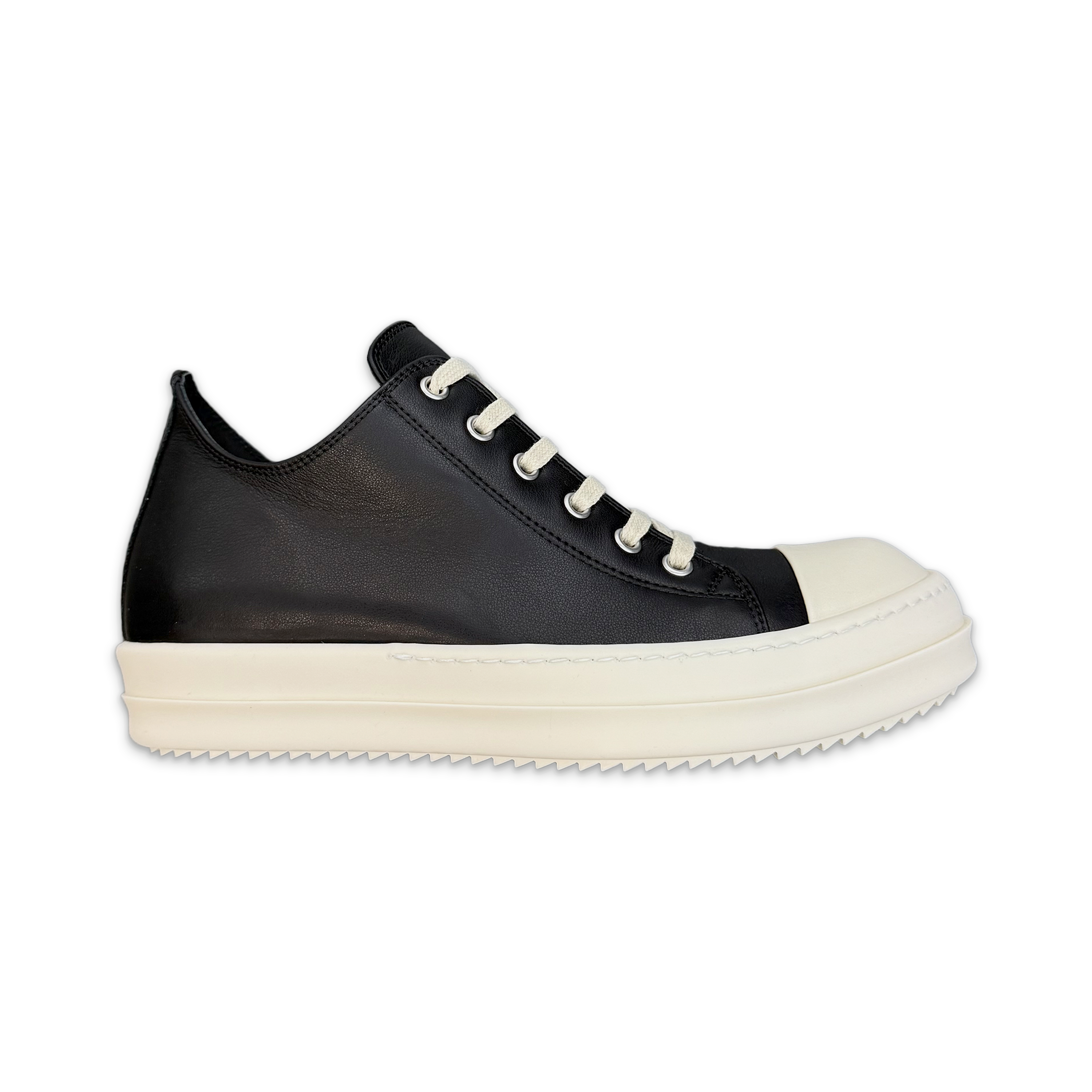 Rick Owens, Hollywood Ramones Leather Low "Black Milk" (W)