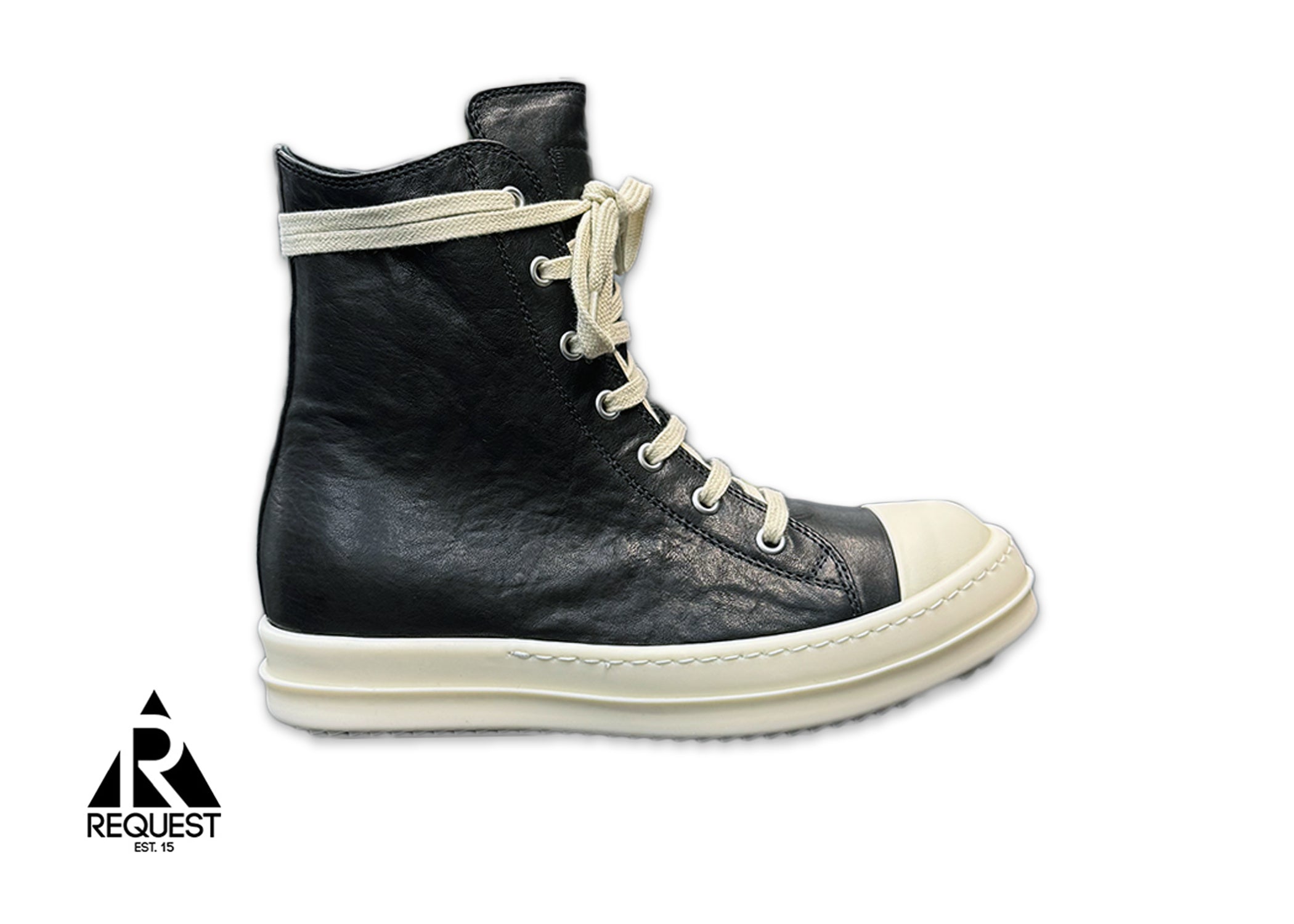 Rick Owens, Hollywood Ramones Leather High "Black Milk" (W)