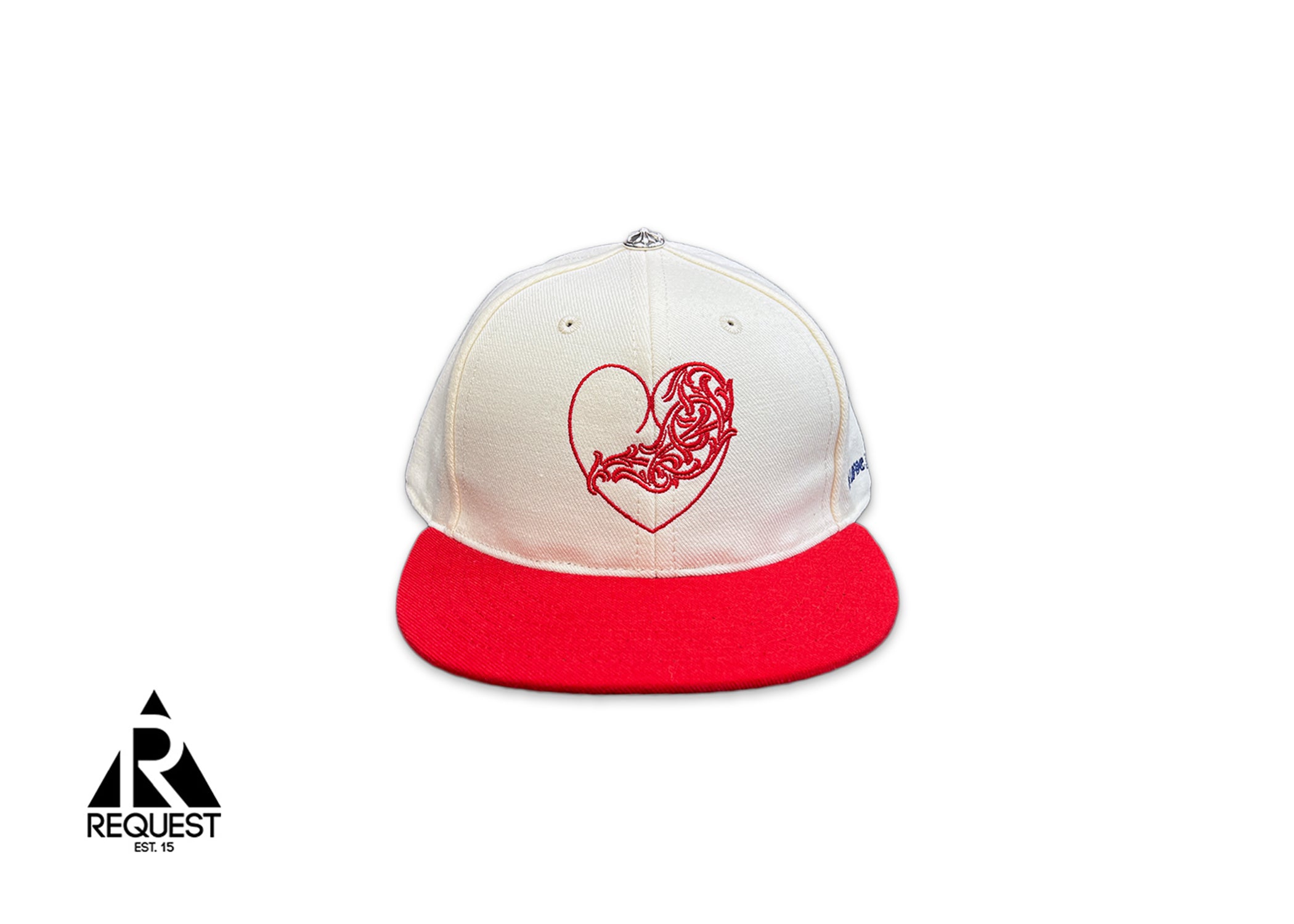 Chrome Hearts, Sacred Heart Fitted Hat "Cream/Red/Navy"