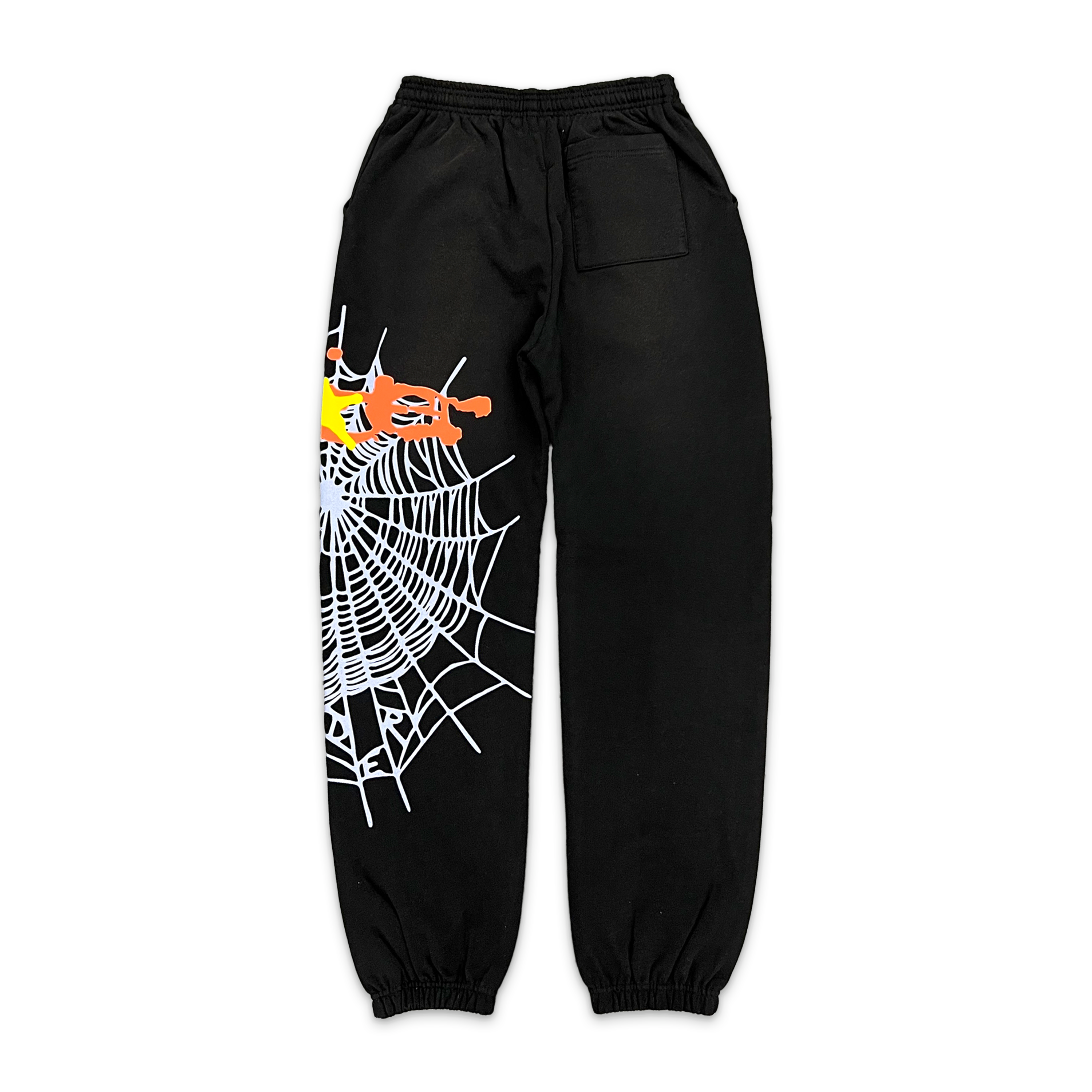 Sp5der, Heavy Wash Web Sweatpants "Black"