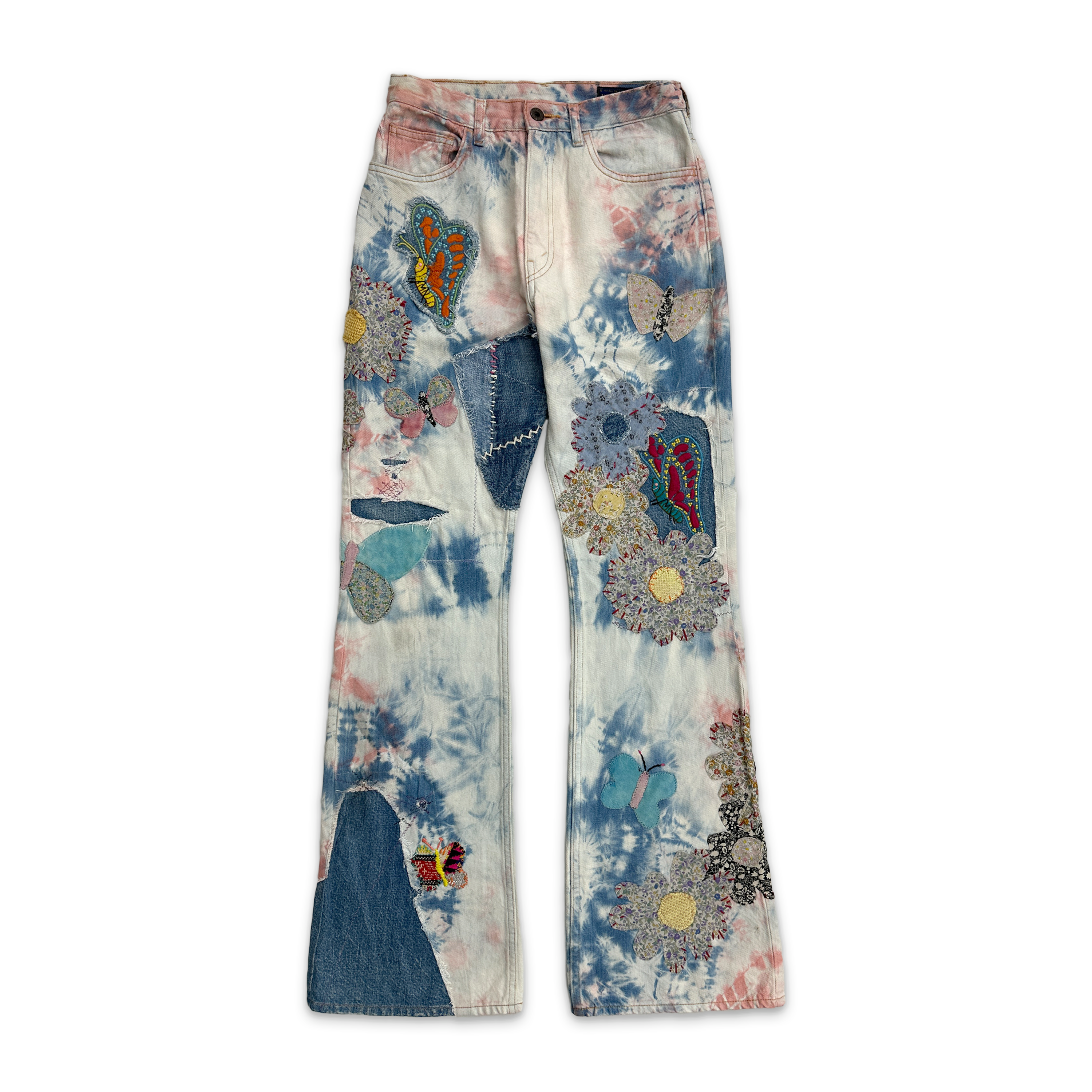 12.5oz Denim 5P Monkey Cisco Crazy Papillon “Indigo/Pink"