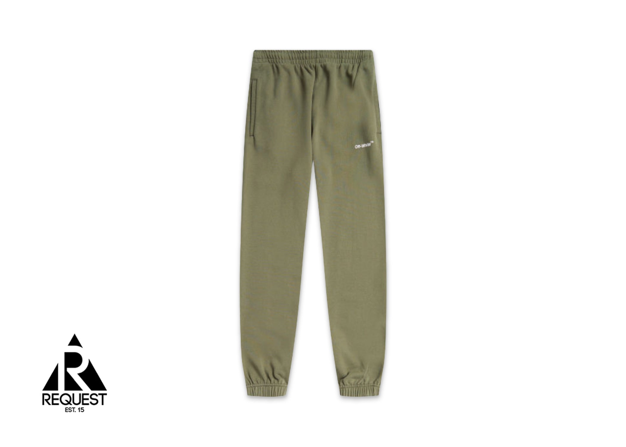 Off White Wave Diagonal Slim Sweatpants "Army Green"