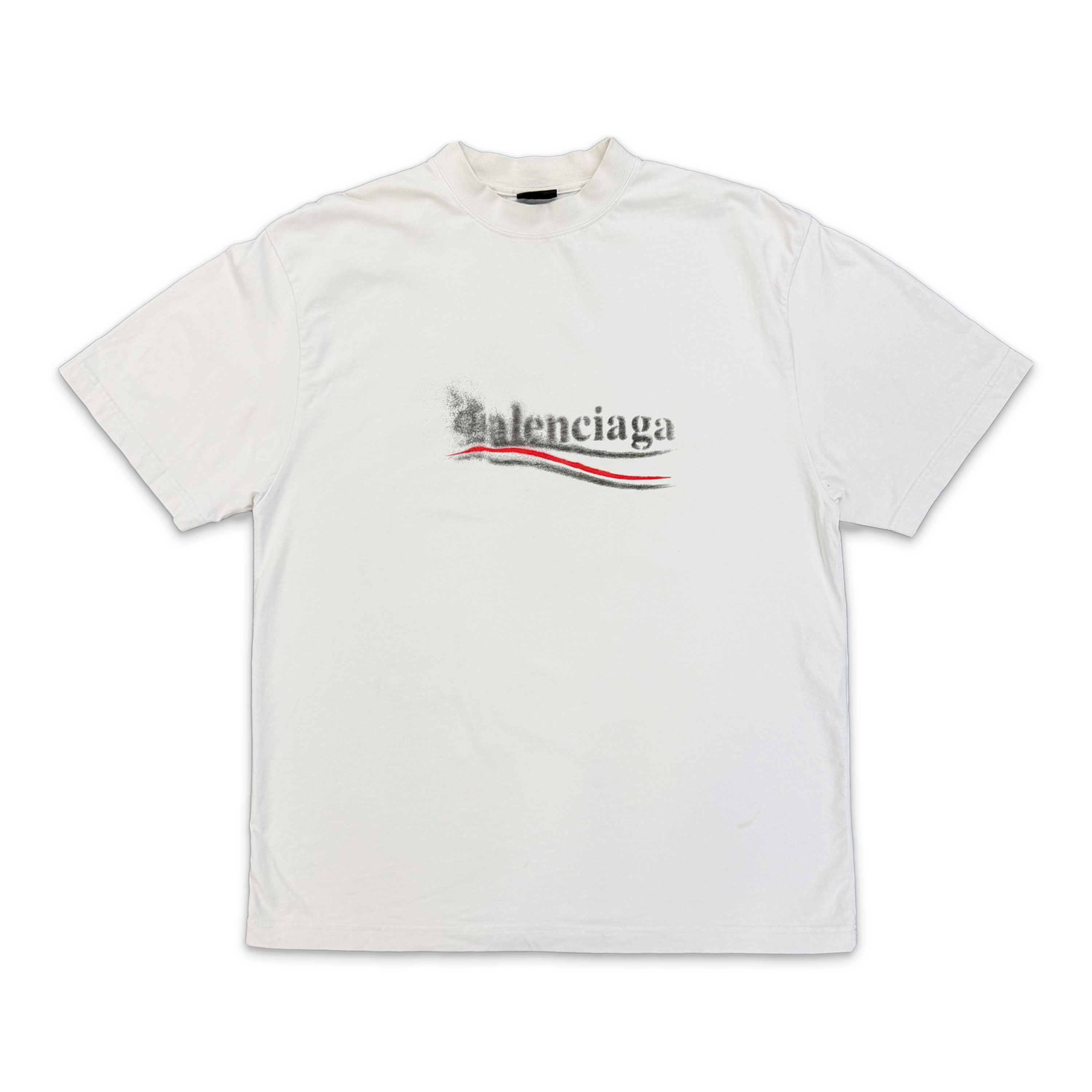 Balenciaga, Fading Political Stencil Tee "Ivory"