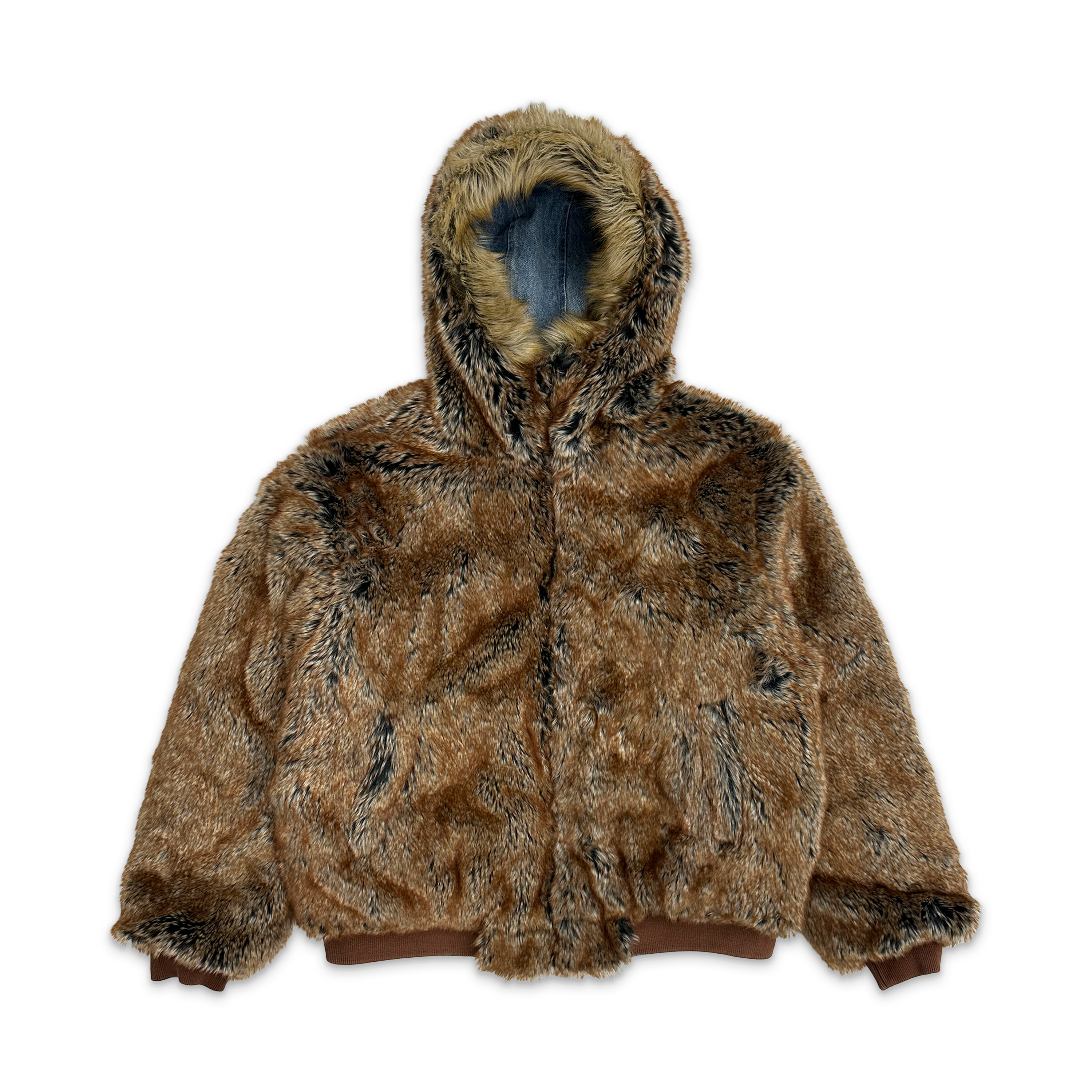 Supreme, Reversible Faux Fur Hooded Work Jacket SS26 "Denim"