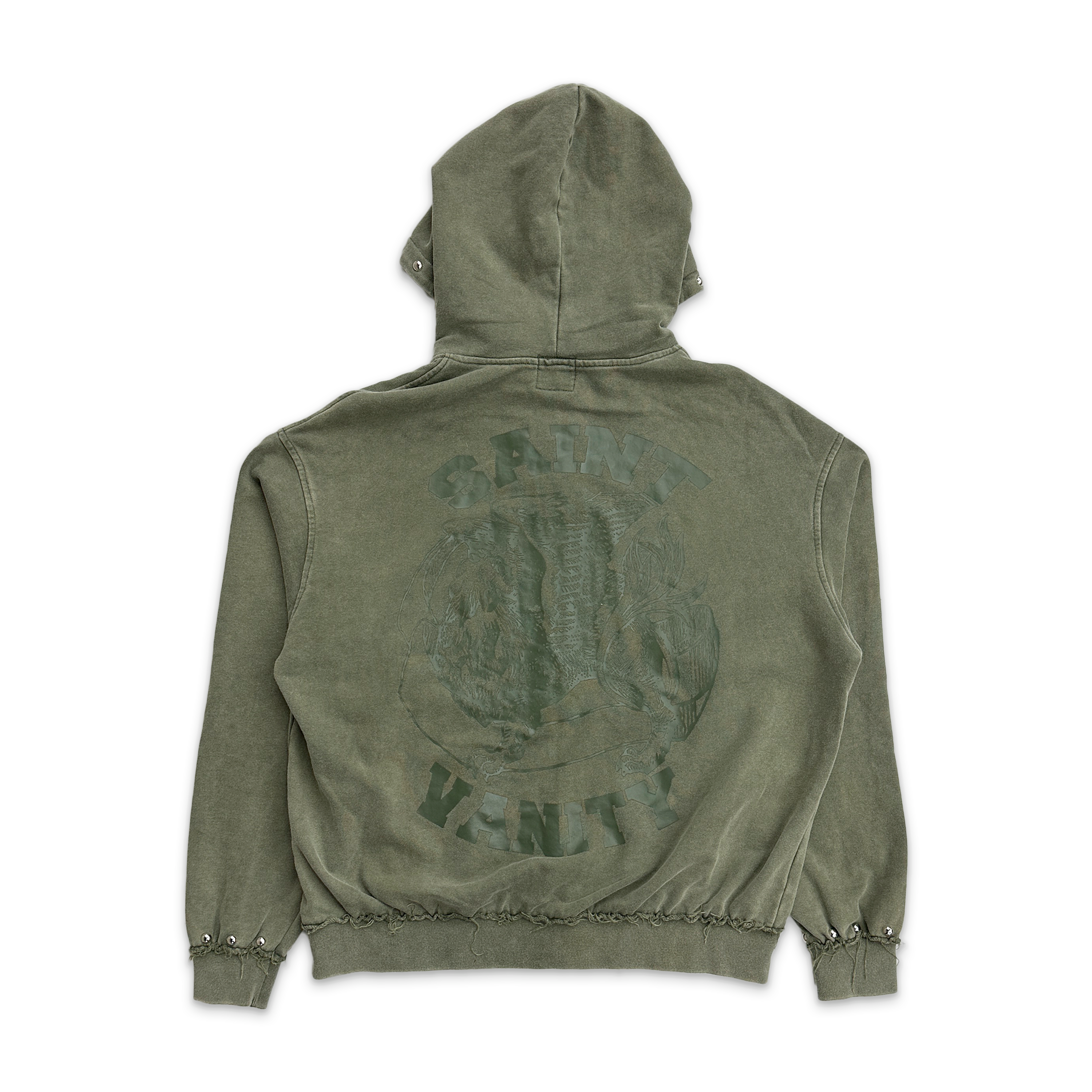 Saint Vanity, French Terry Studded Jacket "Olive"
