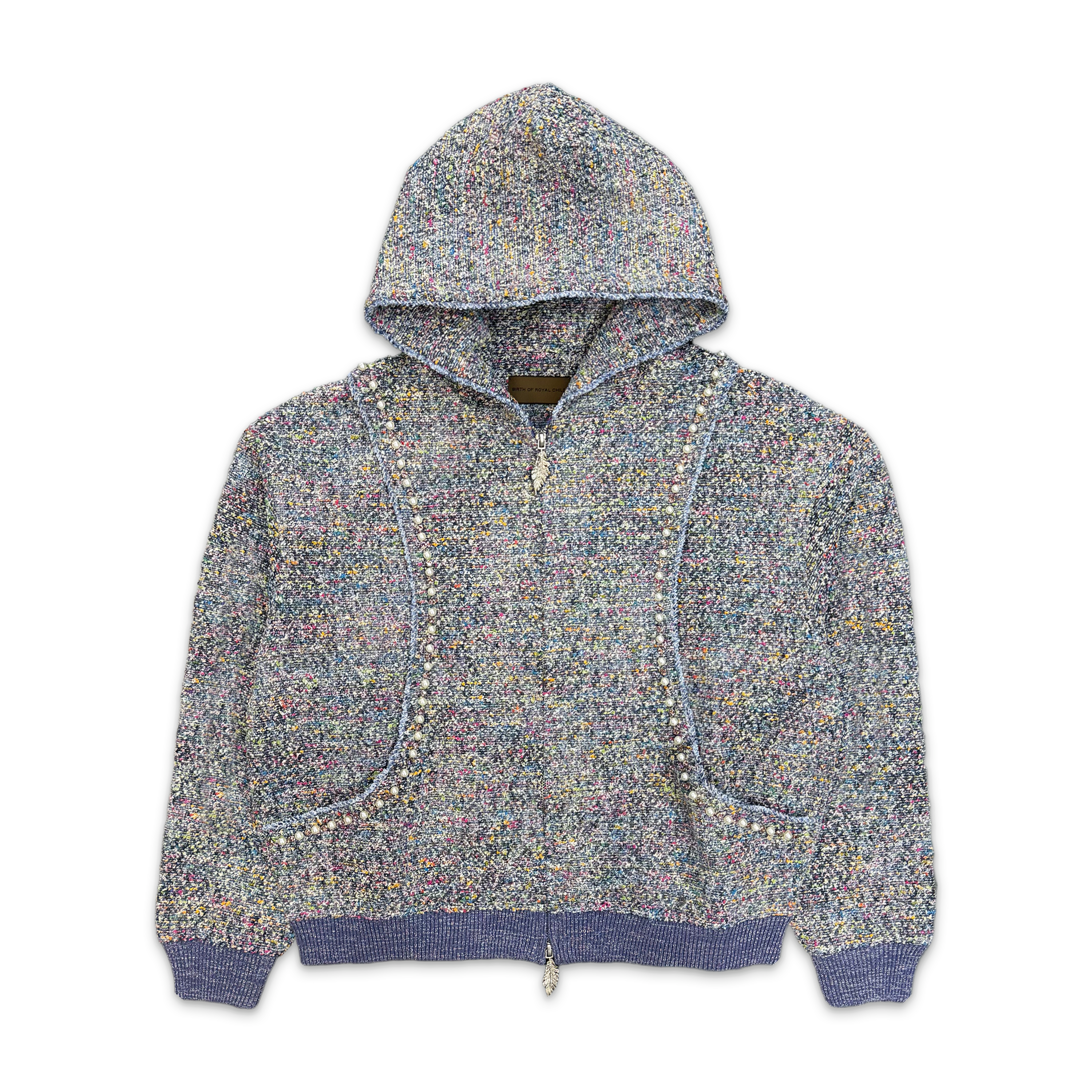 Birth of Royal Child, Pearl Tweed Zip Up Hoodie