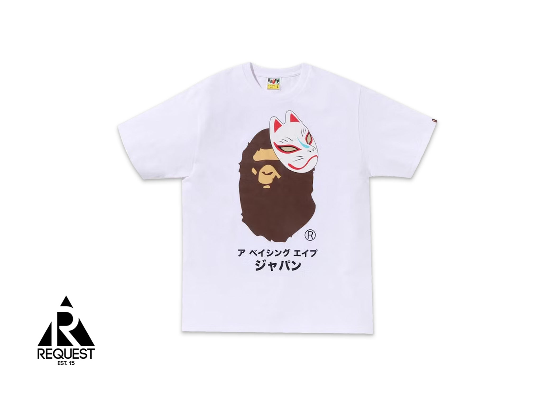 A Bathing Ape BAPE Japanese Fox Mask Tee "White"