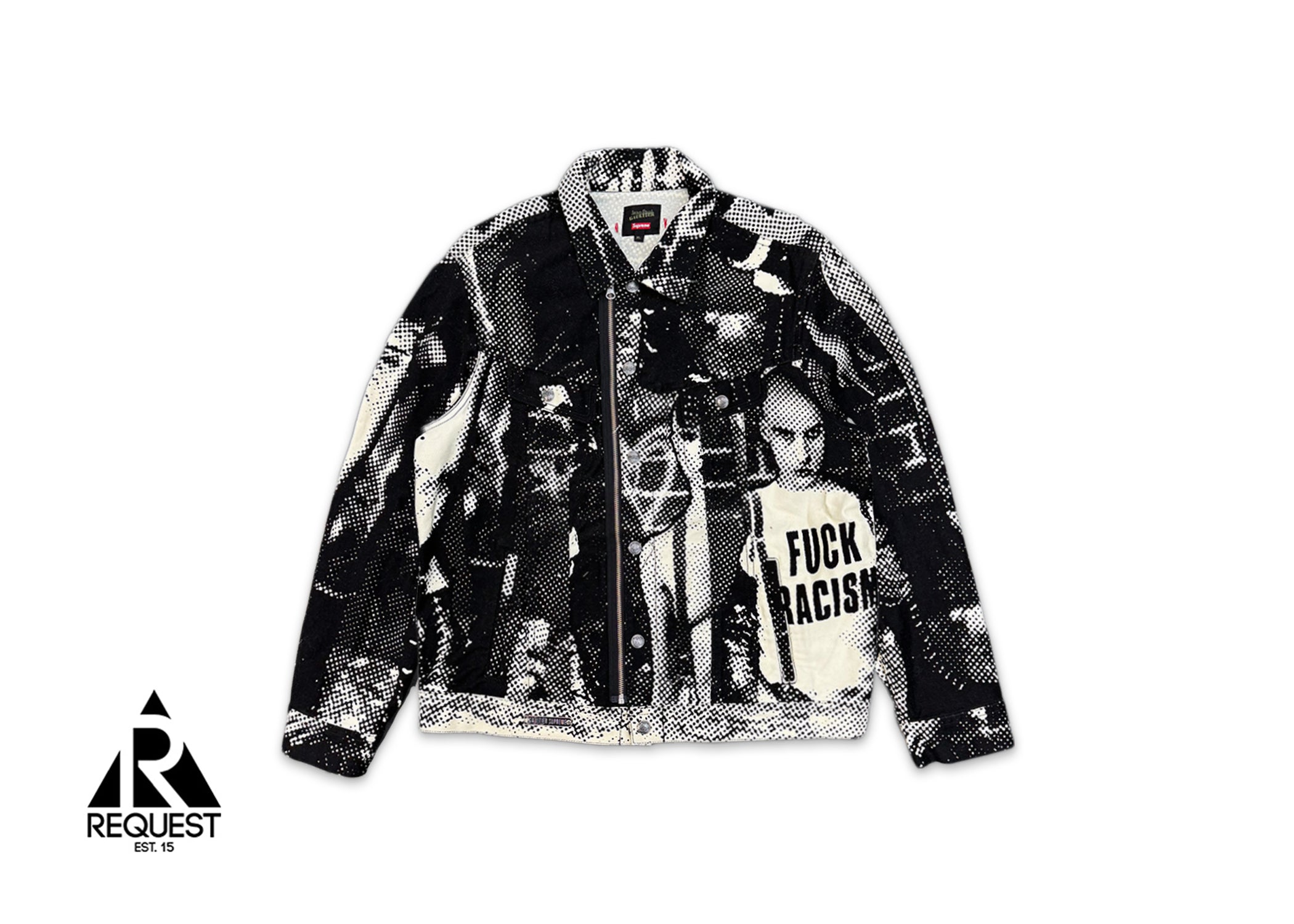 Supreme, x Jean Paul Gaultier F*ck Racism Trucker Jacket "Black White"