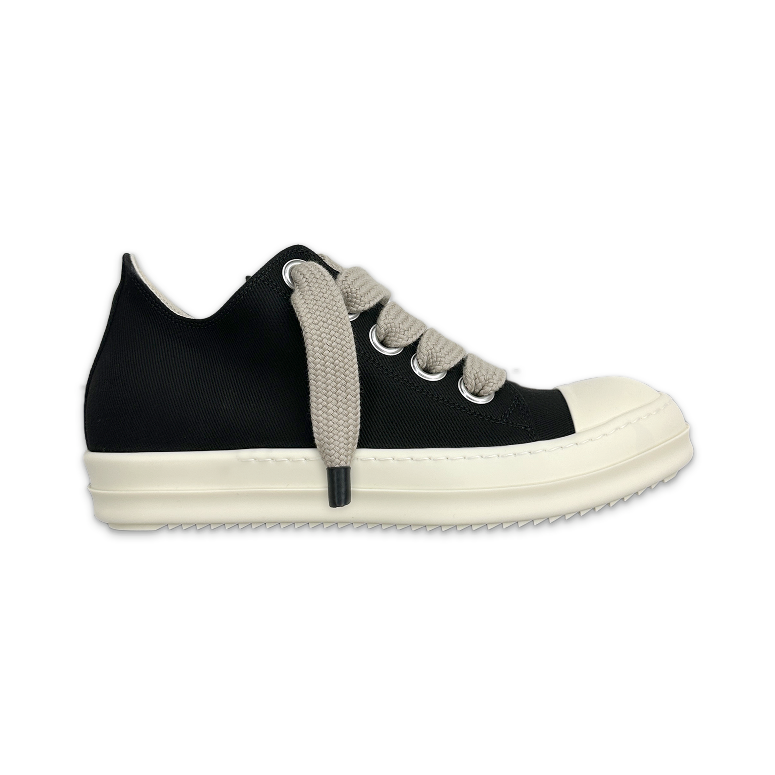 DRKSHDW Denim Jumbo Lace Canvas Ramones Low "Black Milk"