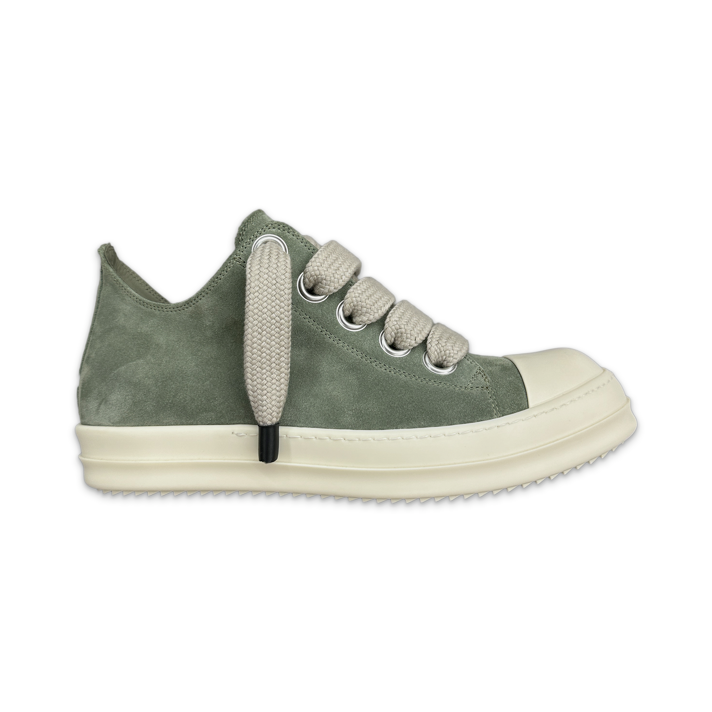 Rick Owens, Hollywood Ramones Suede Jumbo Lace Low "Celadon Milk"