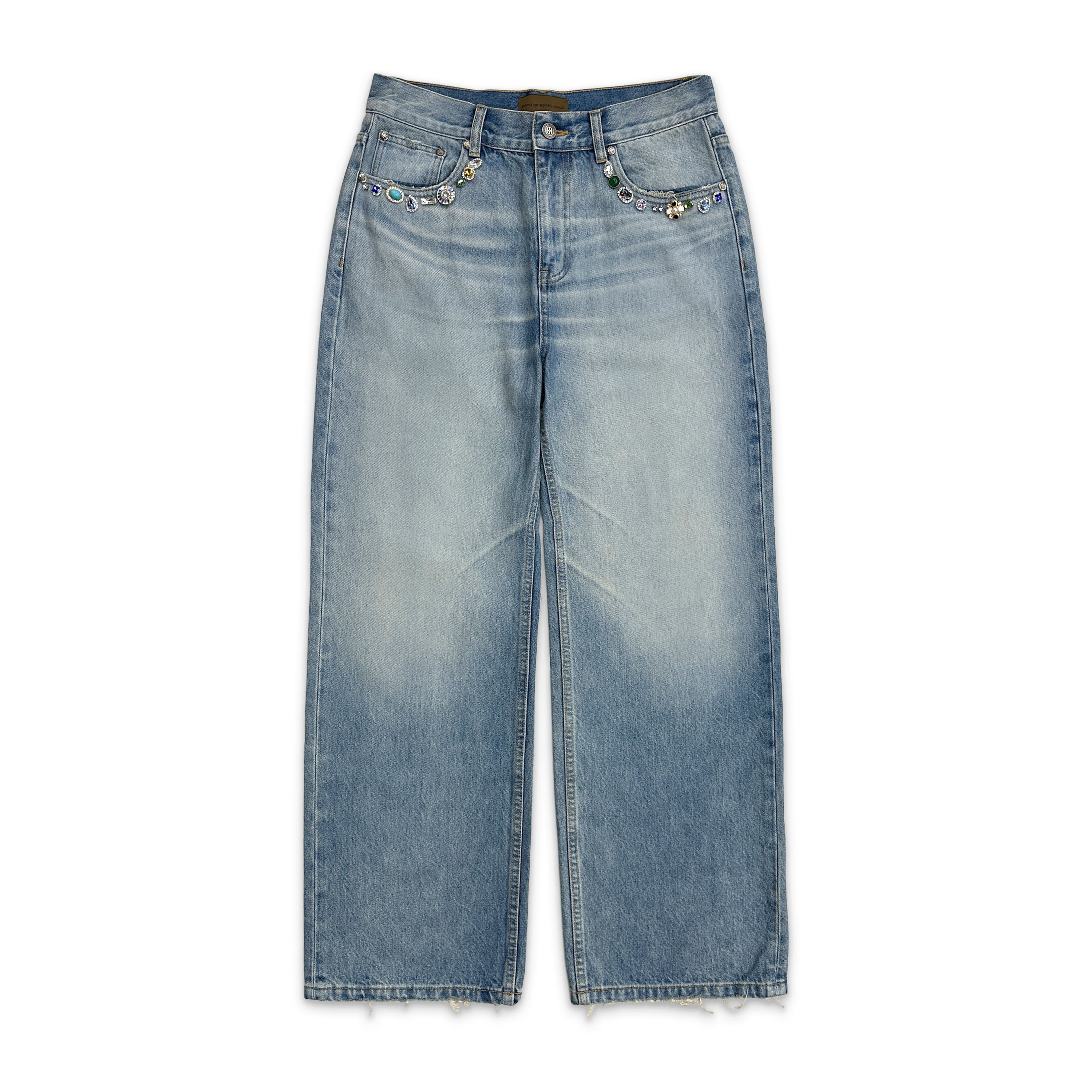 Birth of Royal Child, Icewave Gemstone Straight-Leg Jeans "Blue"