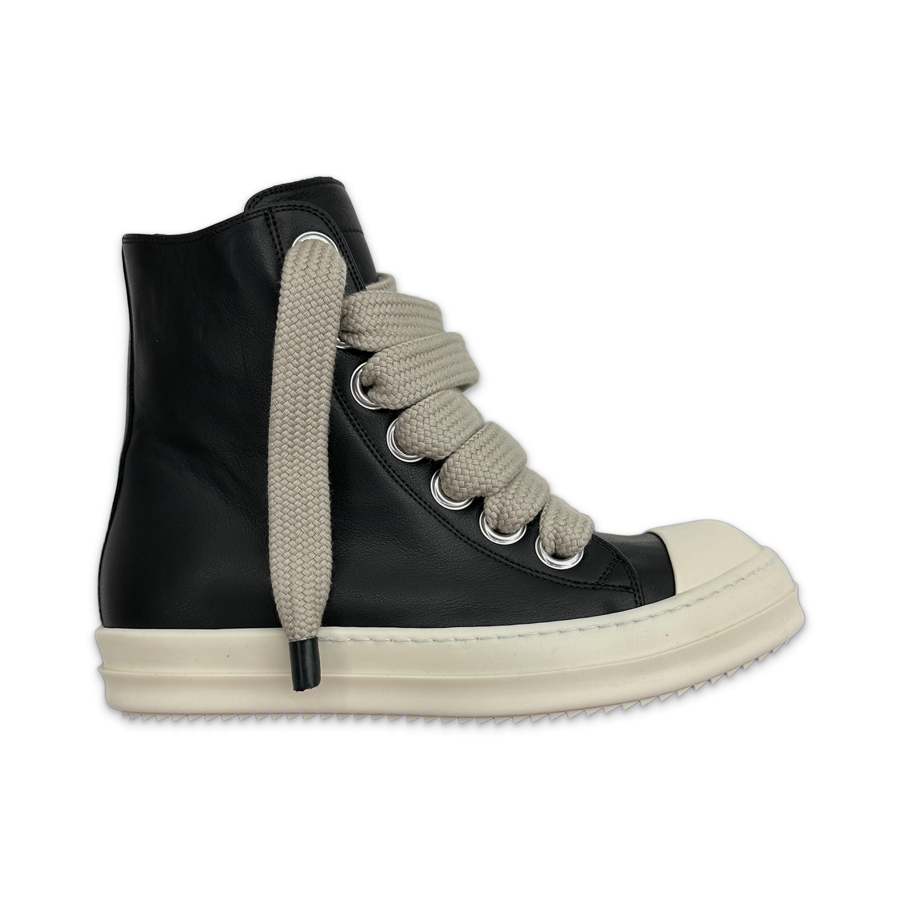 Rick Owens, Concordians Ramone Leather Jumbo Lace High "Black Milk"