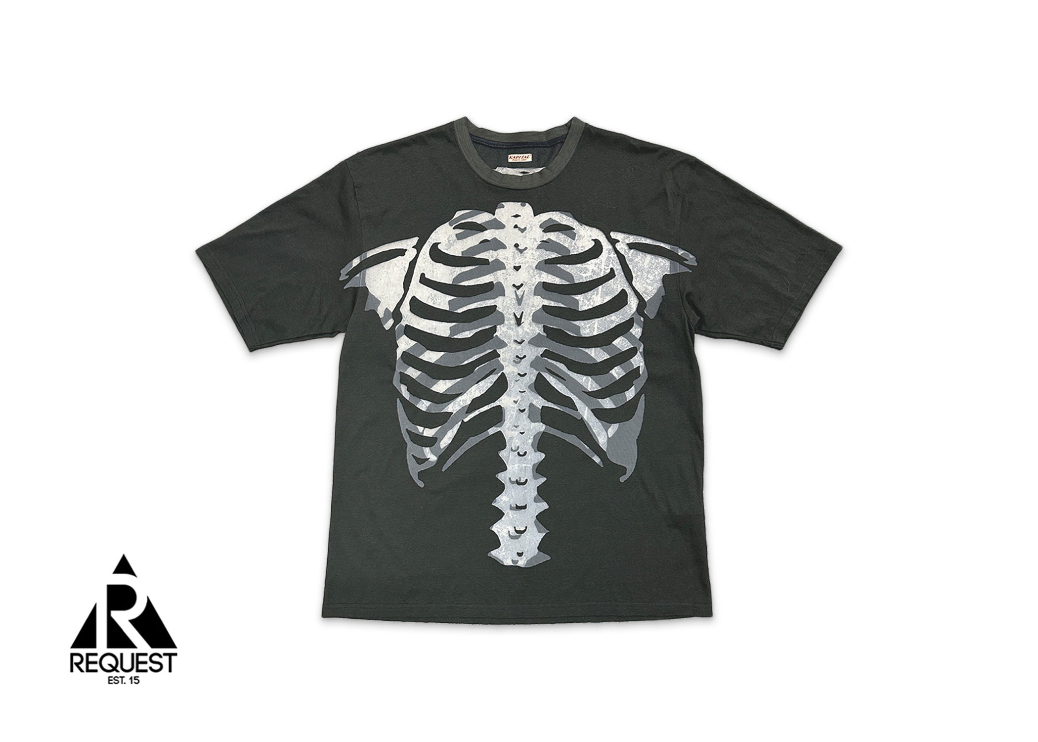 Kapital, Skeleton See Through Shirt "Bone/Black"
