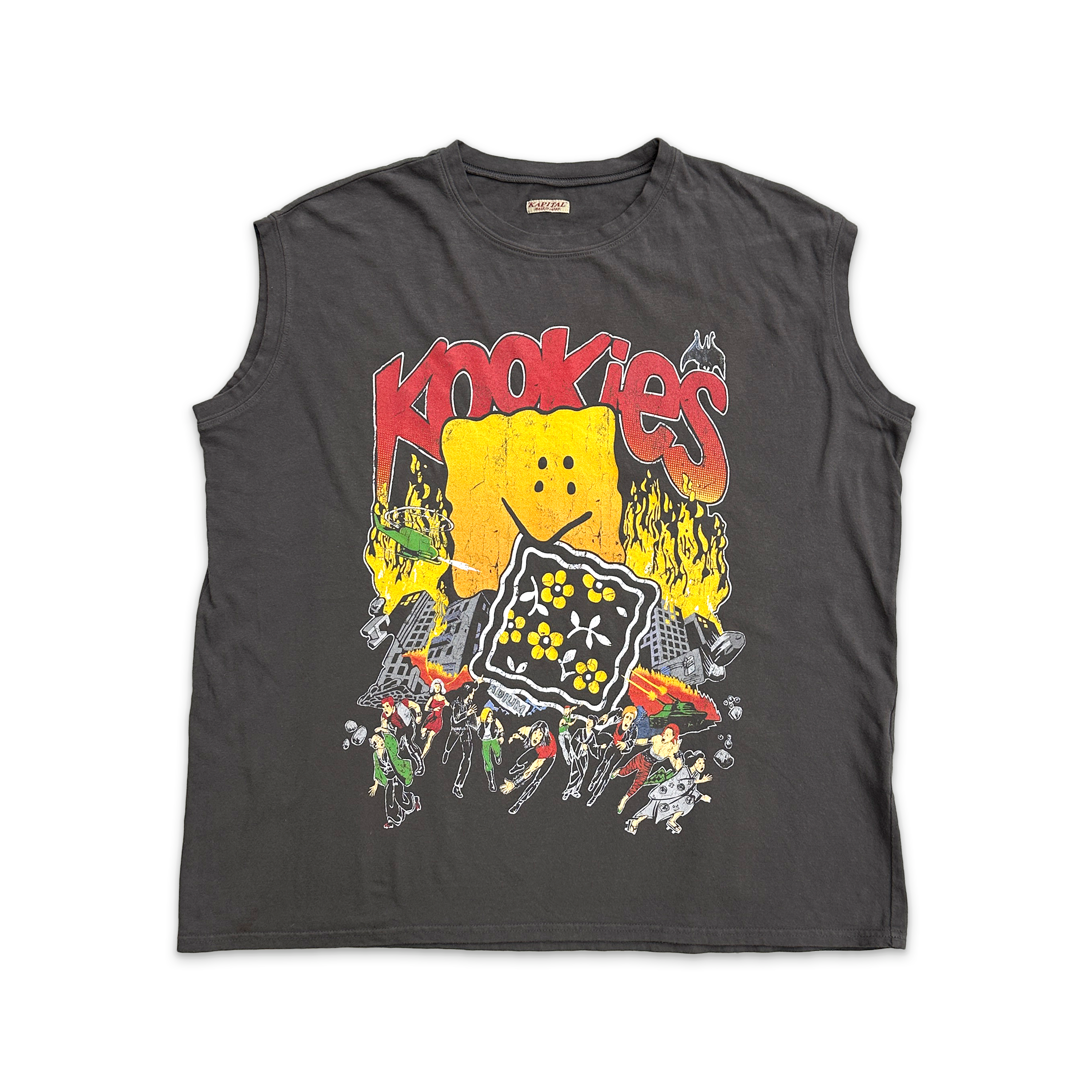 Kapital, Kookies Cutoff Shirt "Vintage Black"
