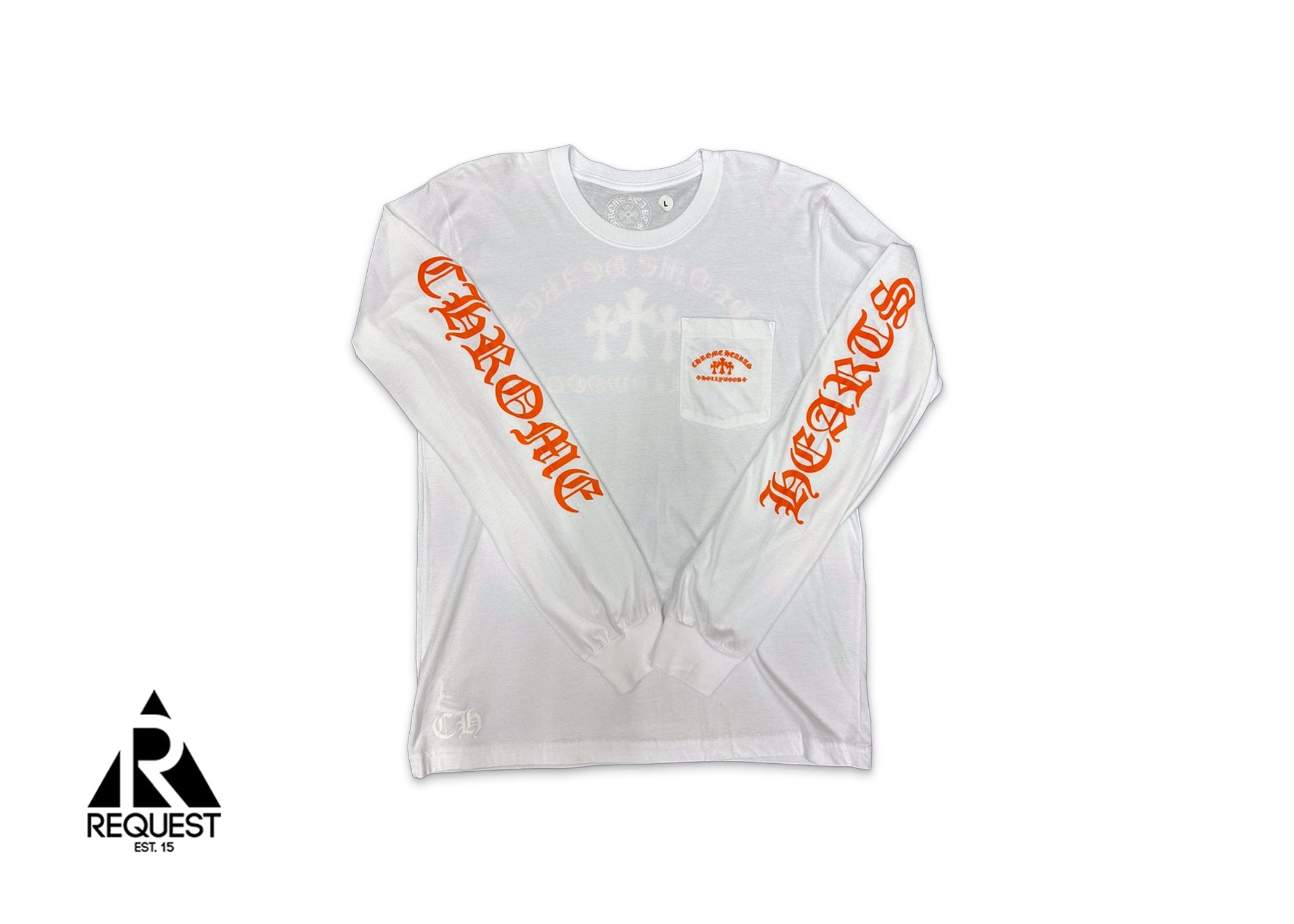 Chrome Hearts Orange Triple Cross Hollywood L/S Tee "White"