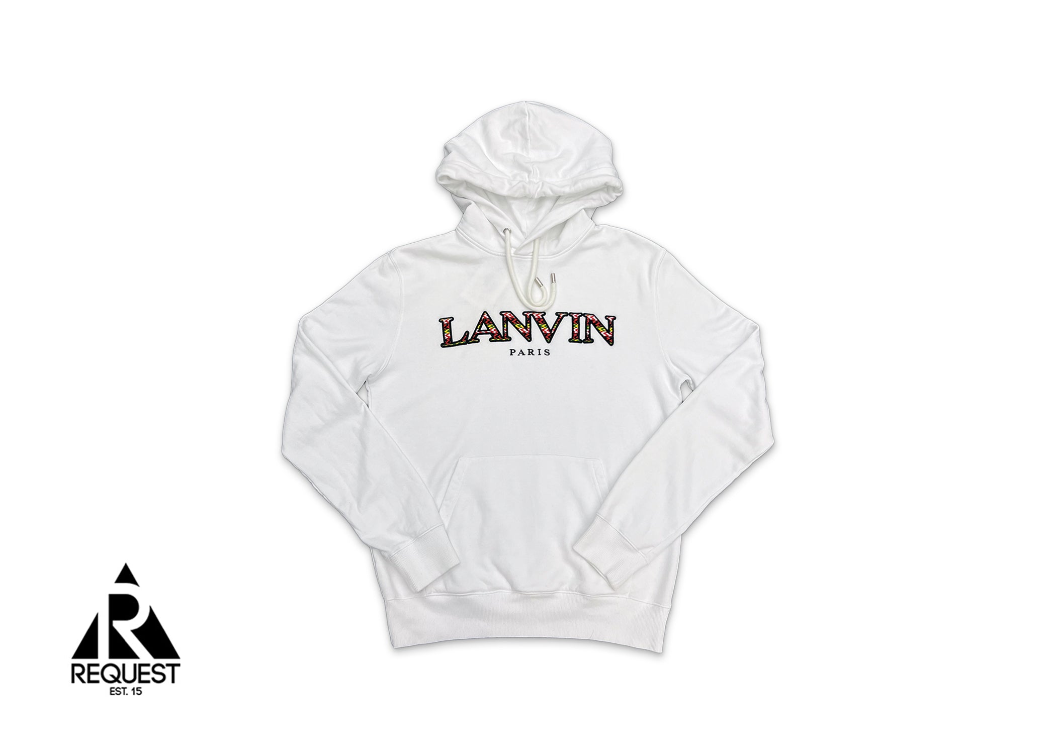 Lanvin, Embroidered Curb Hoodie "White Multicolor"