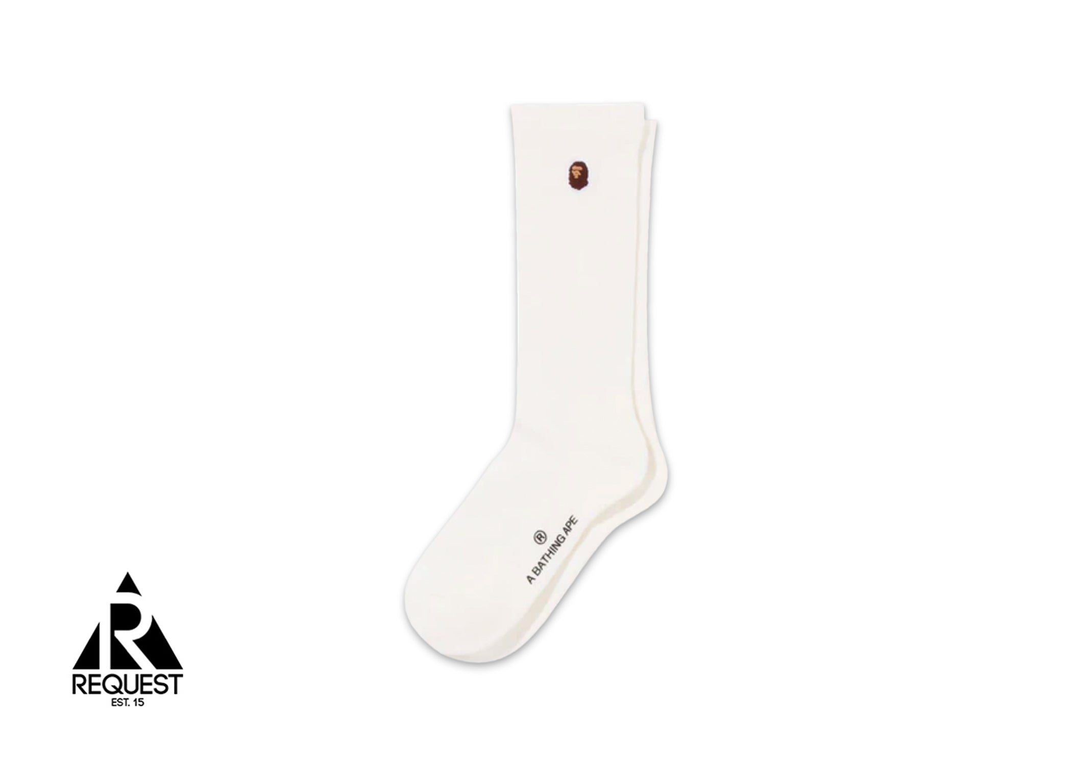 A Bathing Ape BAPE Ape Head One Point Socks (W) "White"